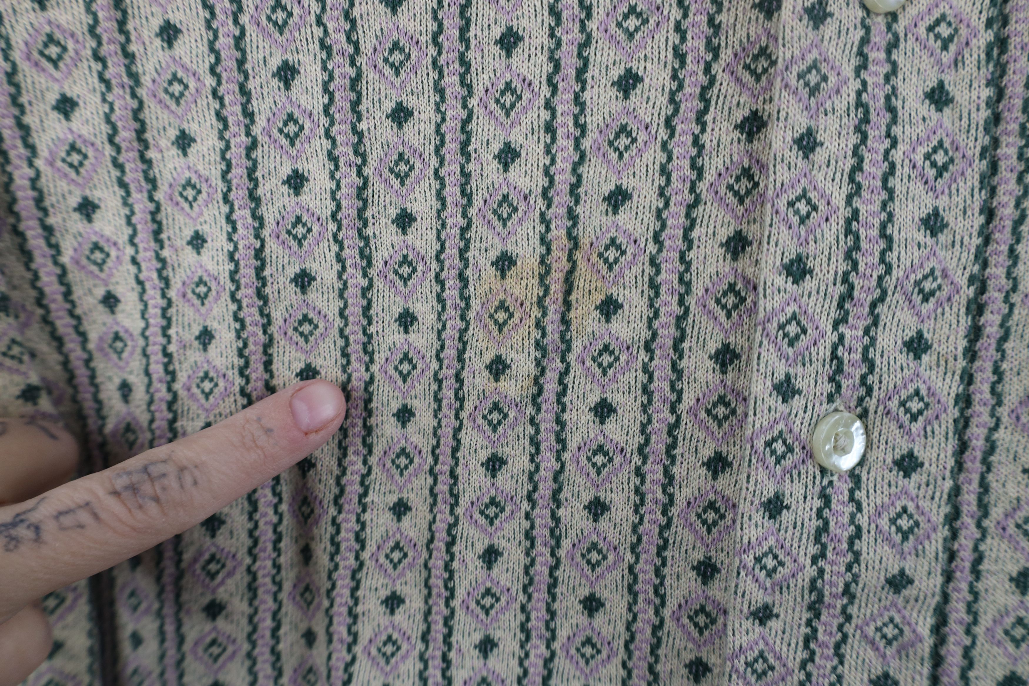Vintage Vintage 60s 70s Streetwear Knit Collared Button Shirt Size US S / EU 44-46 / 1 - 4 Thumbnail