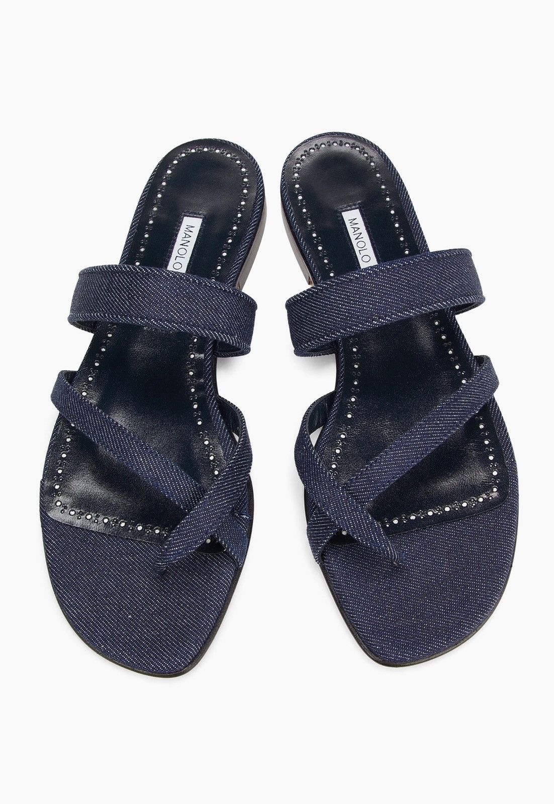 Manolo Blahnik Manolo Blahnik Susaperf Cotton Flat Sandals size 37 Size US 7 / IT 37 - 1 Thumbnail