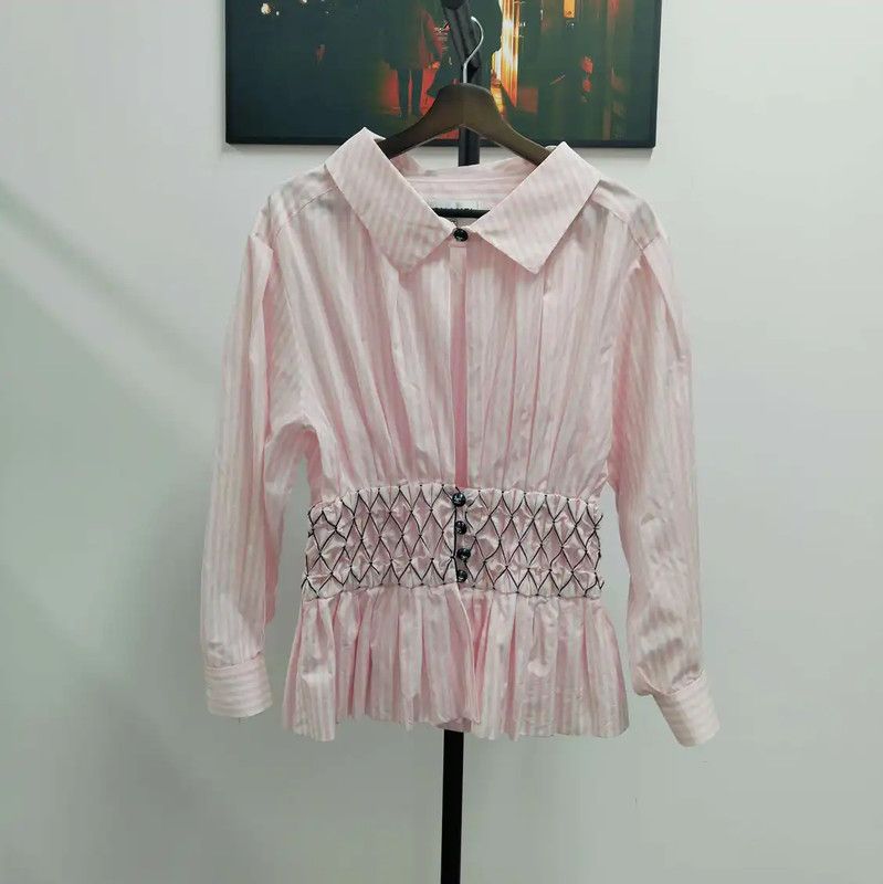 Chanel Chanel Pink Cotton Long Sleeve Shirt 0089 Size M / US 6-8 / IT 42-44 - 1 Thumbnail