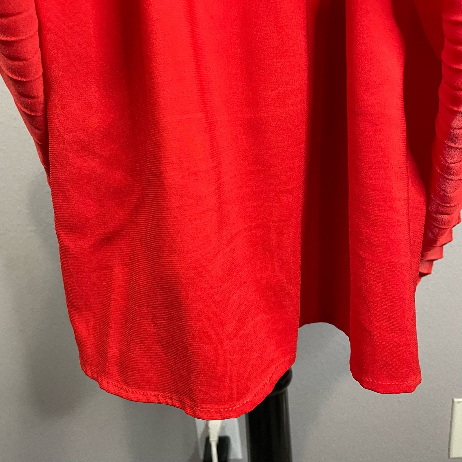 Badgley Mischka Belle Badgley Mischka Dress 10 Red Orange Pleated Halter Size L / US 10 / IT 46 - 3 Thumbnail