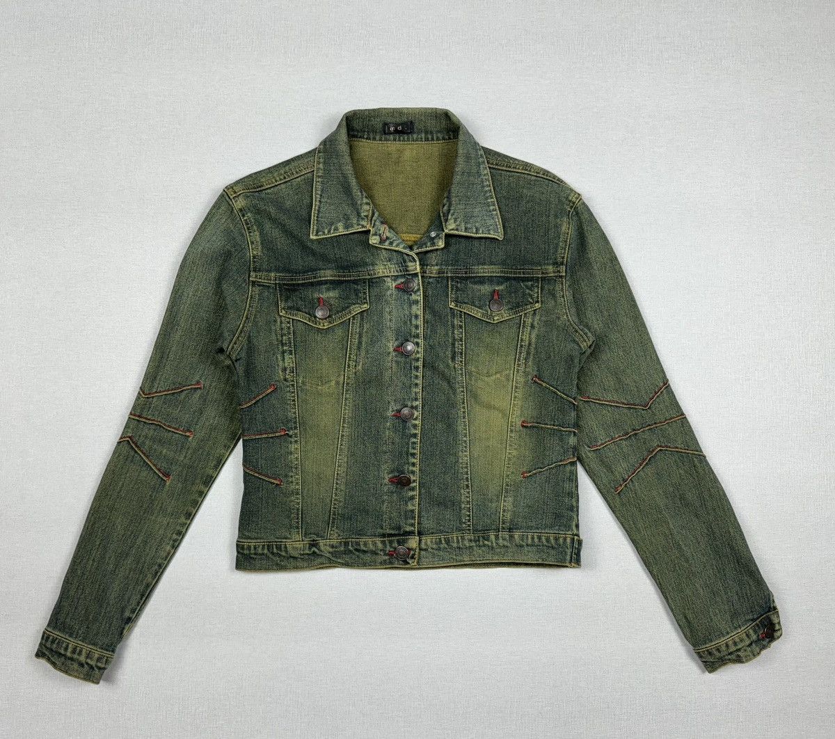 Japanese Brand × Vintage Vintage Cropped denim Y2K Jacket Women’s size 10 Size L / US 10 / IT 46 - 1 Thumbnail