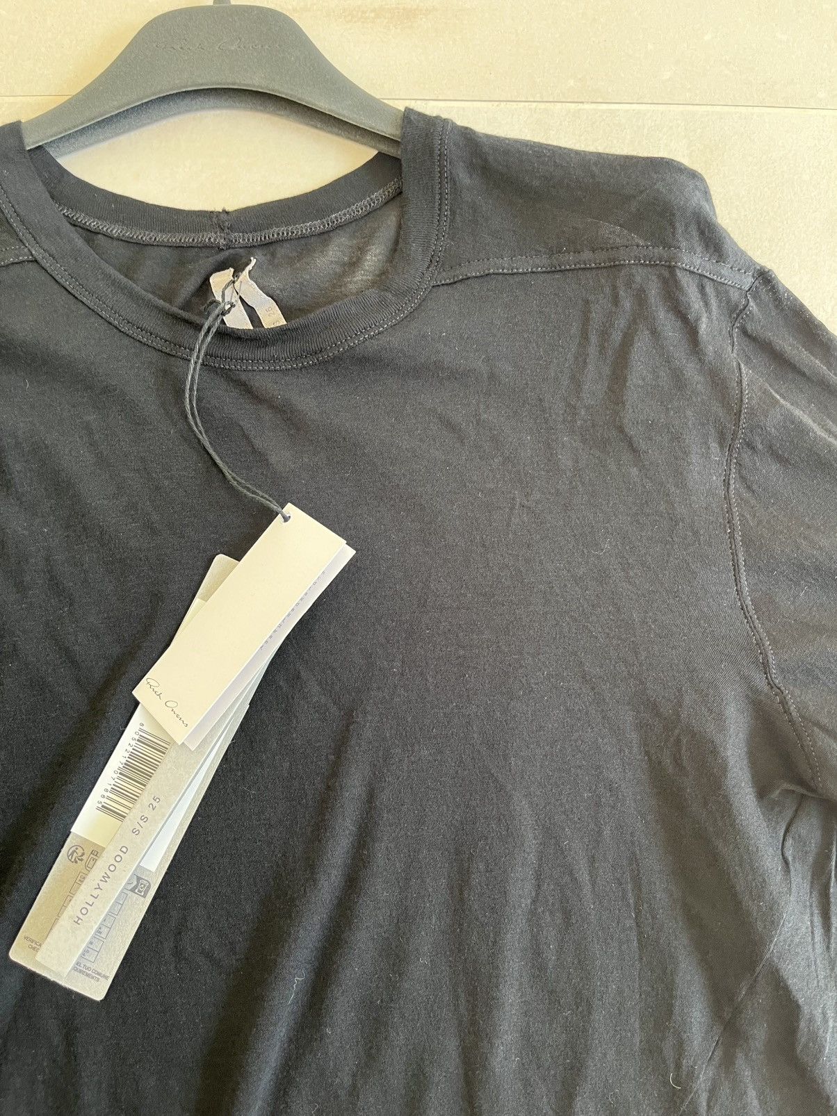 Rick Owens Rick Owens Hollywood Long T-Shirt–Black–Size L – New w/ Tags Size US L / EU 52-54 / 3 - 4 Thumbnail