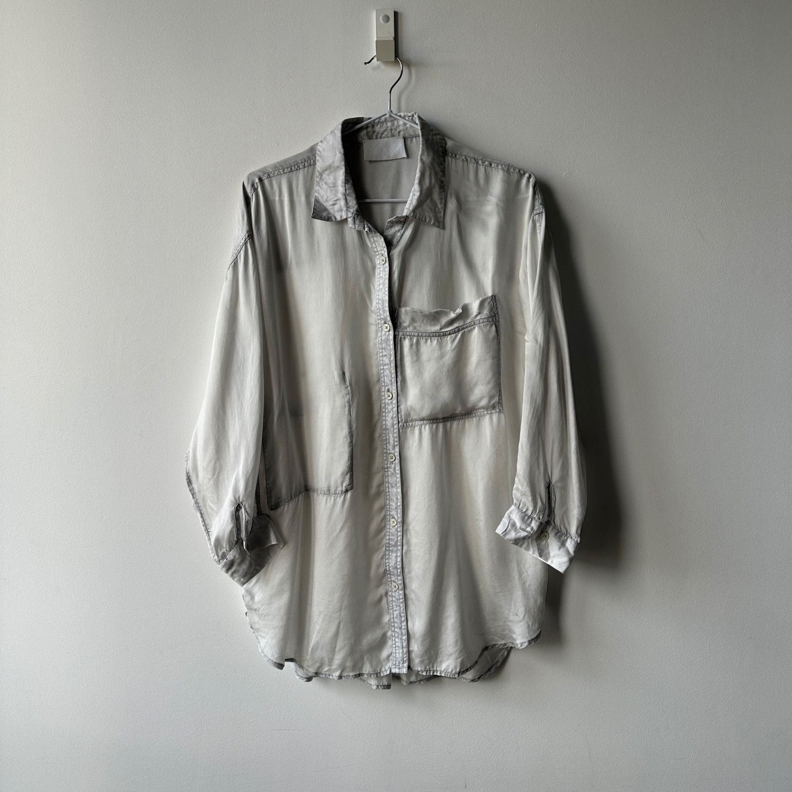 Zadig & Voltaire Zadig & Voltaire Oversized Satin Shirt Blouse 9444AC Size L / US 10 / IT 46 - 2 Thumbnail