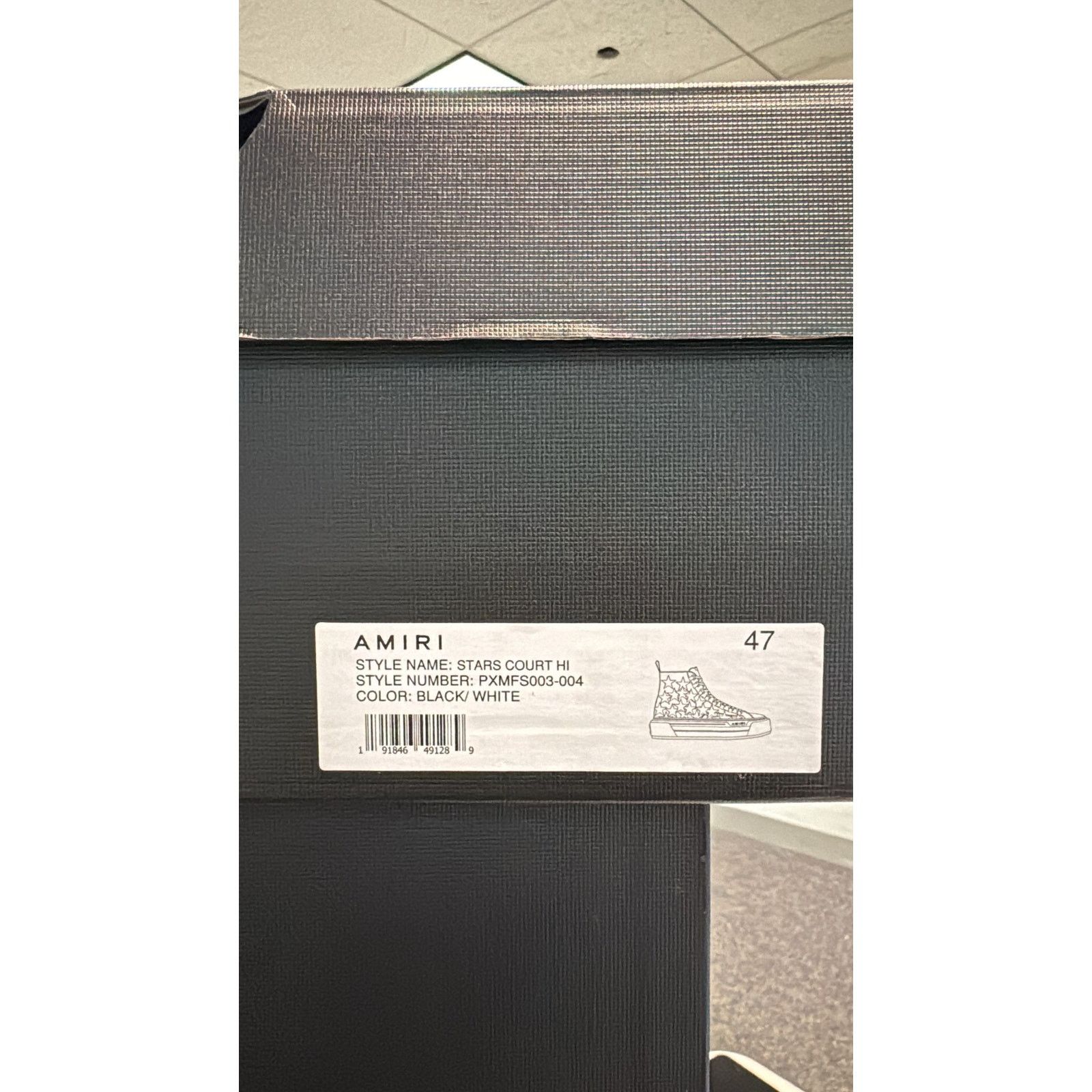 Amiri o1rshd1 Stars Court Hi-Top Sneakers in Black/White Size US 14 / EU 47 - 21 Thumbnail
