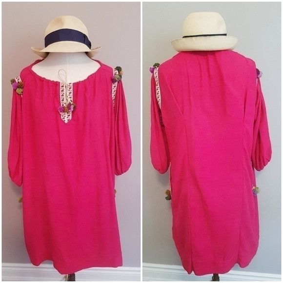 Handmade Handmade Pink 100% Raw Silk Ethnic Boho Tunic Dress - M/L Size M / US 6-8 / IT 42-44 - 8 Thumbnail