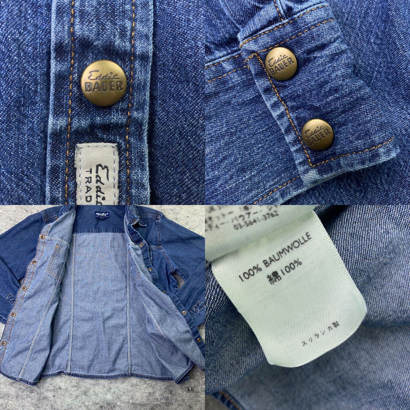 Eddie Bauer Eddie Bauer Womens Medium Blue Denim Snap Up Lightweight Trucker Jacket Size 32" / US 10 / IT 46 - 8 Thumbnail