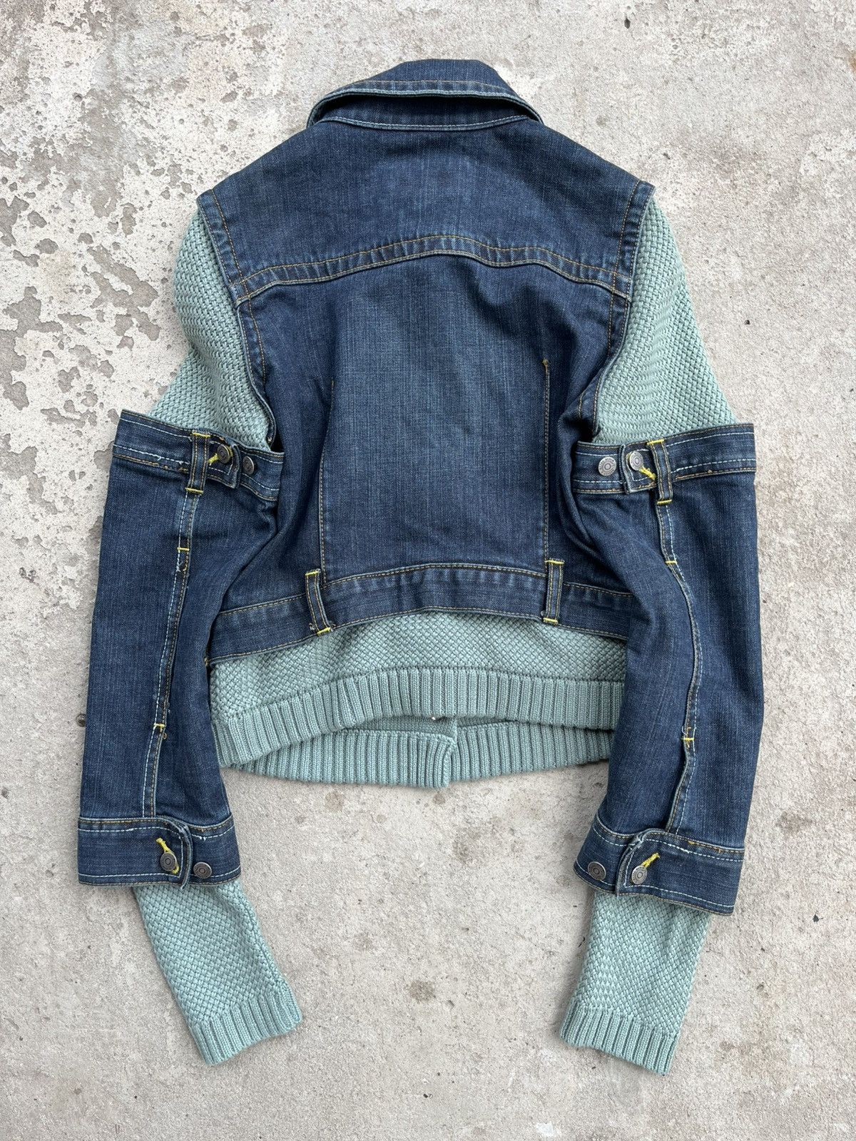 Oakley Oakley Metal Industrial Denim Knitted Avant Gard Jacket Y2K Size S / US 4 / IT 40 - 2 Thumbnail