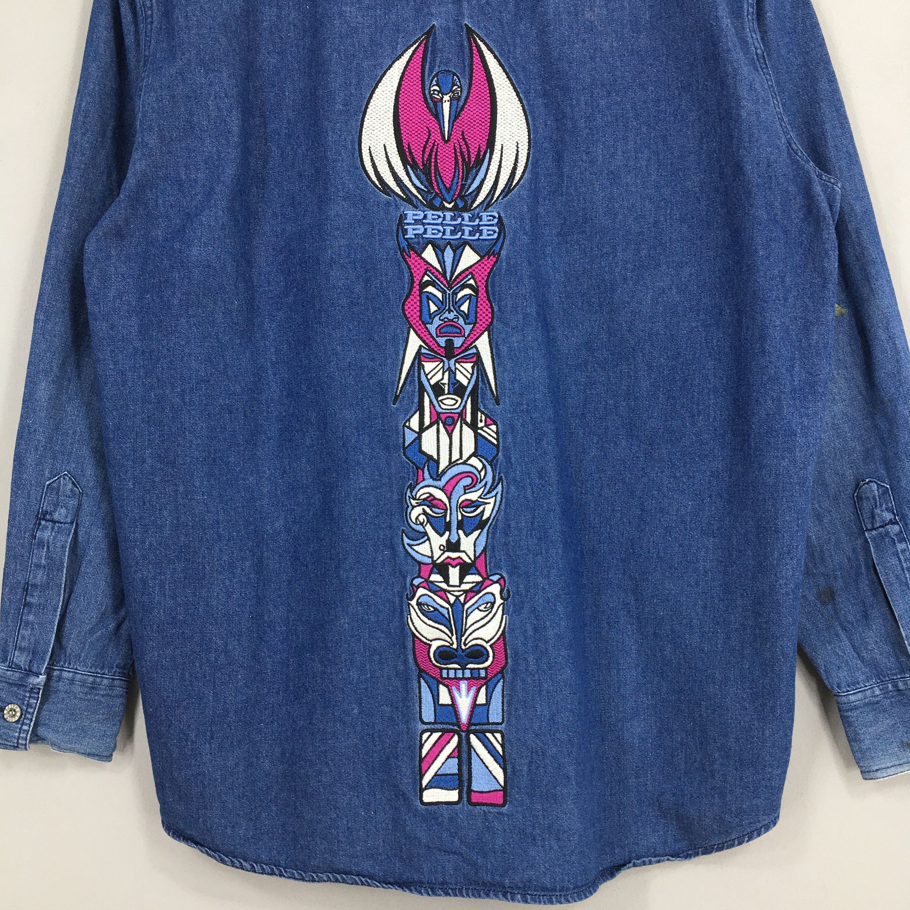 Marc Buchanan Pelle Pelle Totemic Object Art Denim Oxfords Shirt M Size US M / EU 48-50 / 2 - 8 Thumbnail