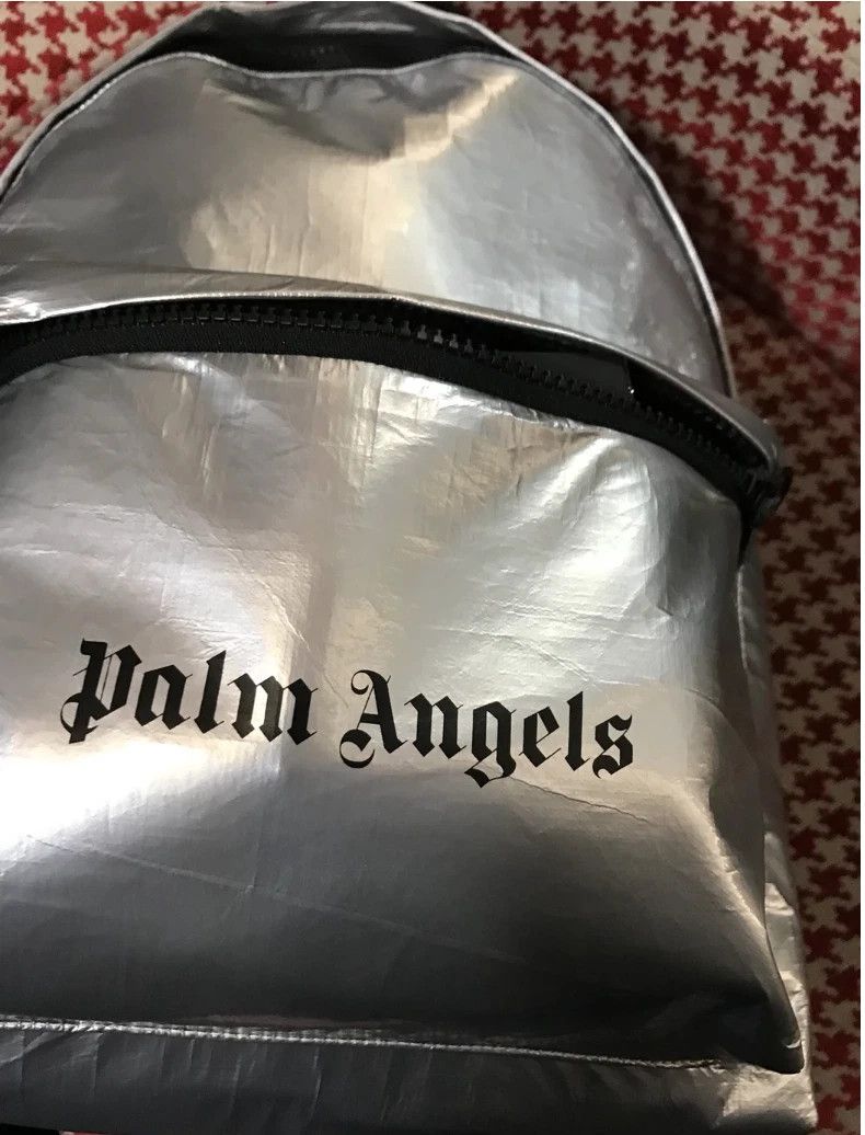 Palm Angels Palm Angels Silver Backpack w/ sensor tag clip Logo Size ONE SIZE - 5 Thumbnail