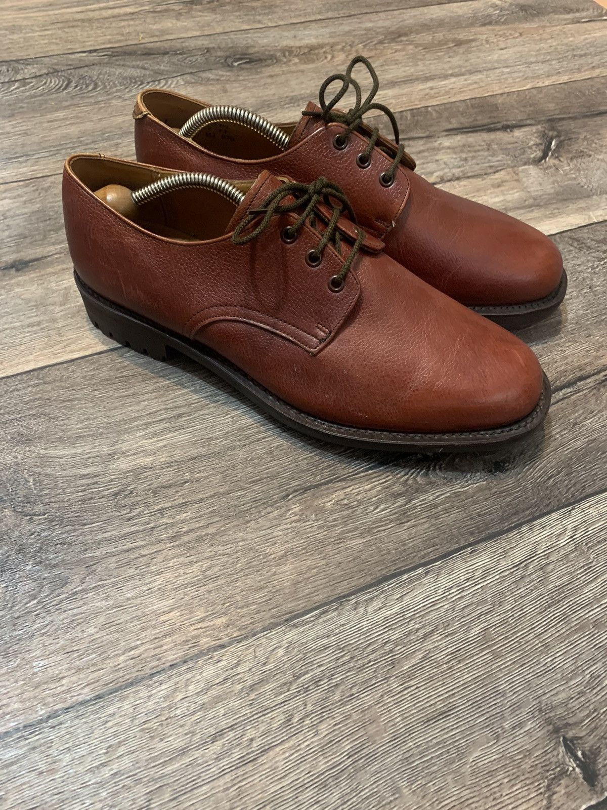 Leather × Vintage Rare Itshide Commando Made In England Leather Derby Shoes Size US 9 / EU 42 - 3 Thumbnail