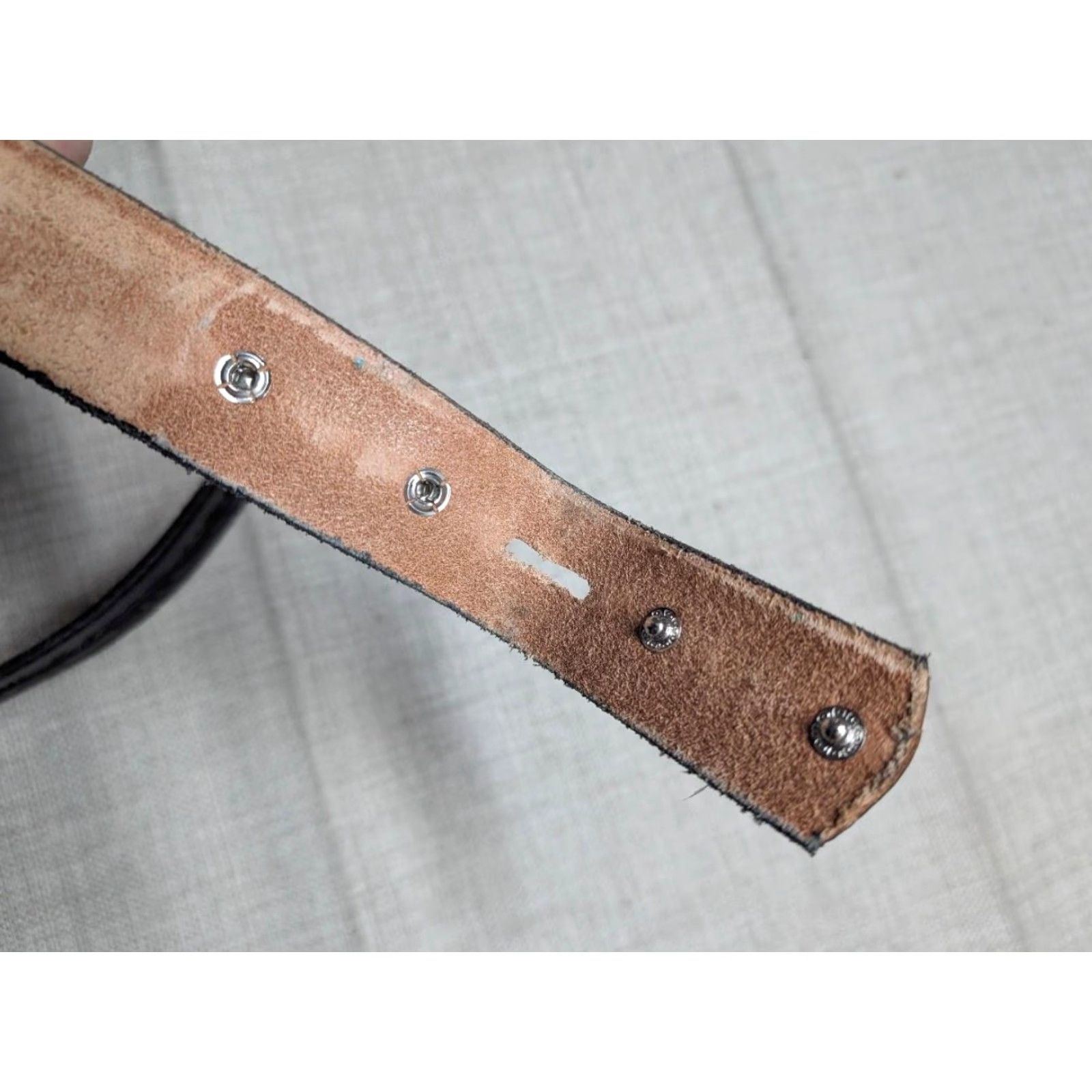 Vintage VINTAGE handcrafted western belt Tooled 32 black Cowhide leather Men Belt Size 32 - 5 Thumbnail