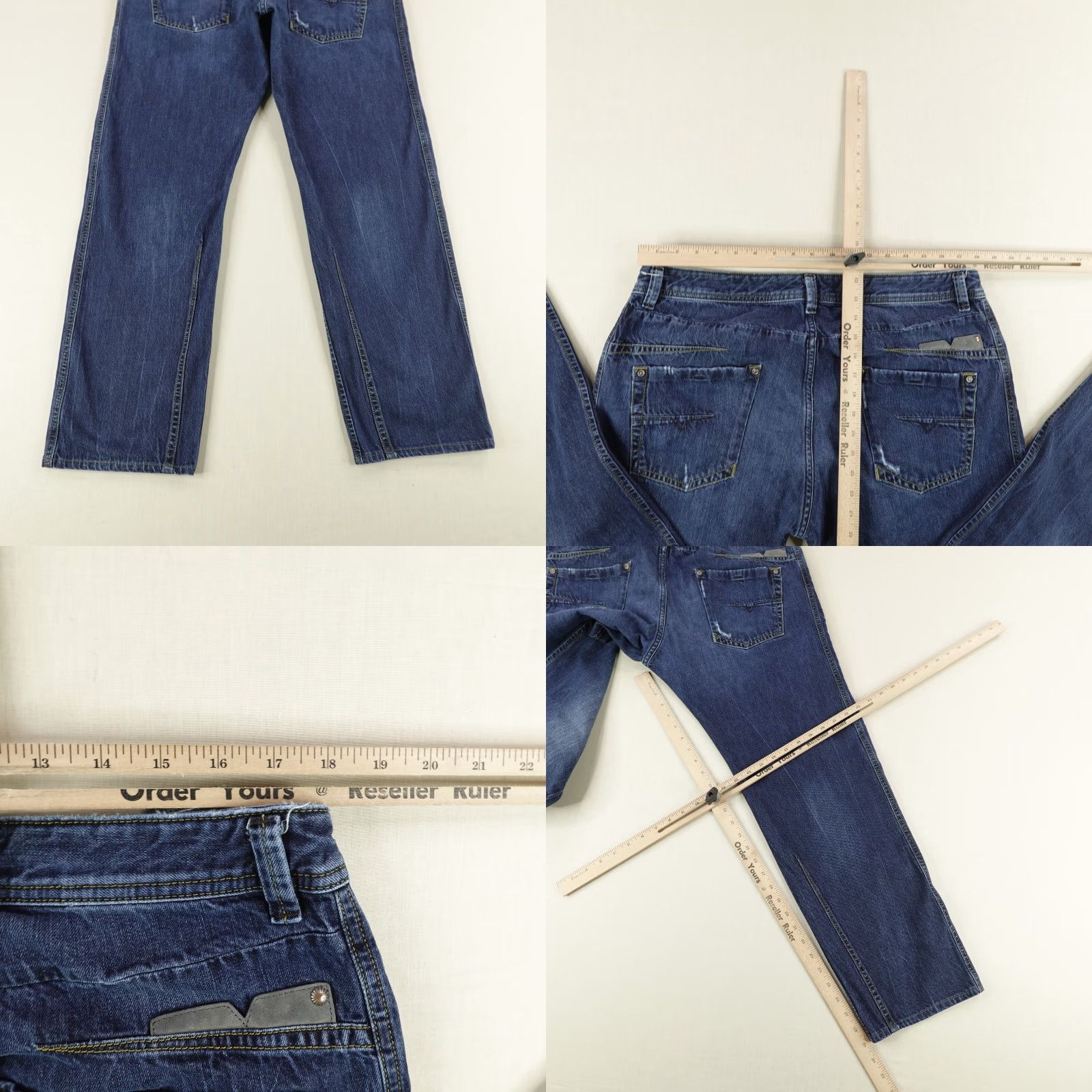 Diesel Diesel Jeans Mens 38 Blue Denim Darron Tapered Slim Fit Faded Button Fly Jeans Mens Size US 36 / EU 52 - 8 Thumbnail