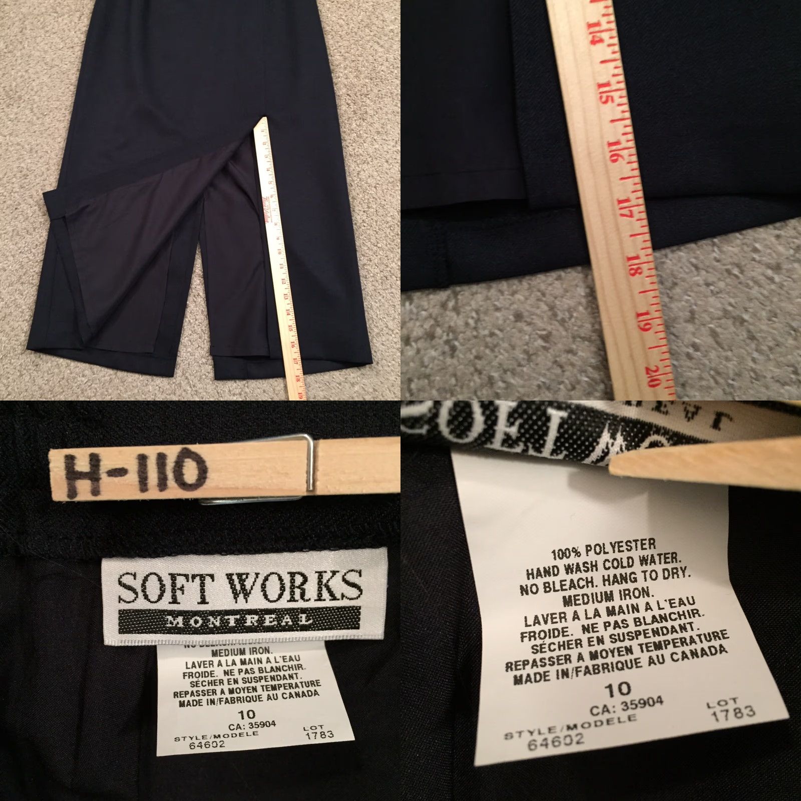 Vintage Soft Works Skirt Maxi Womens Long Blue Herringbone Size 10 Elastic Waist Slit Updated 2024 New Size 32" / US 10 / IT 46 - 8 Thumbnail