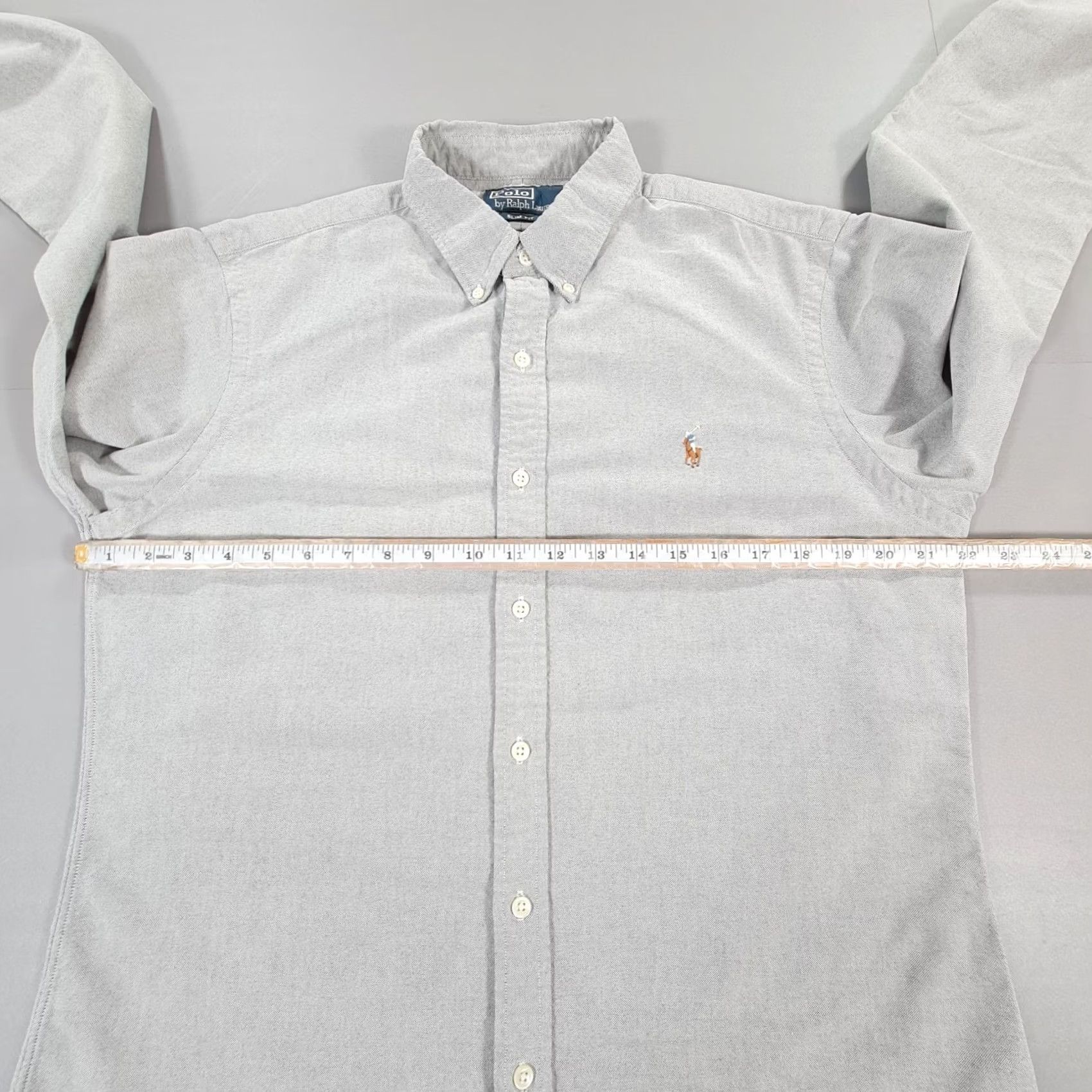 Polo Ralph Lauren Polo Ralph Lauren Shirt Mens Oxford Grey Large Slim Cotton Button Down Size US L / EU 52-54 / 3 - 7 Thumbnail