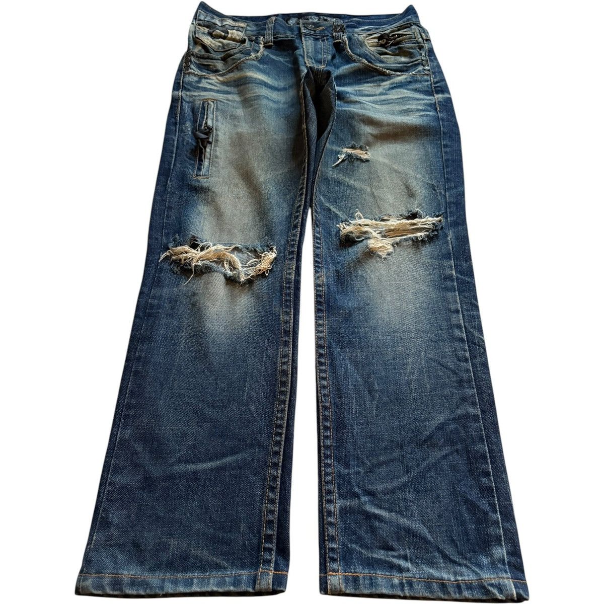 Dsquared2 Vintage Red Pepper Rusty Mud Wash Tactical Rip Jeans Size US 31 - 1 Thumbnail