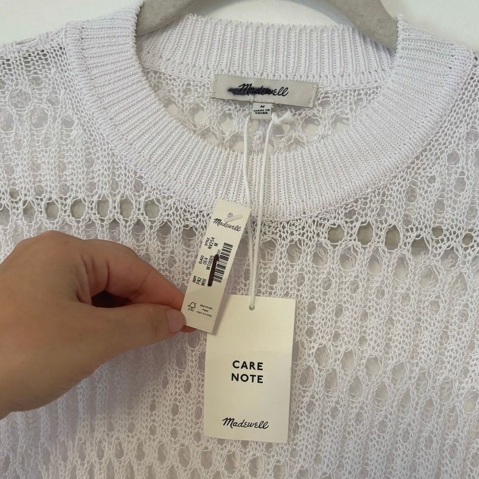 Madewell NWT Madewell Relaxed Open-Stitch Sweater White Size Medium Size M / US 6-8 / IT 42-44 - 5 Thumbnail