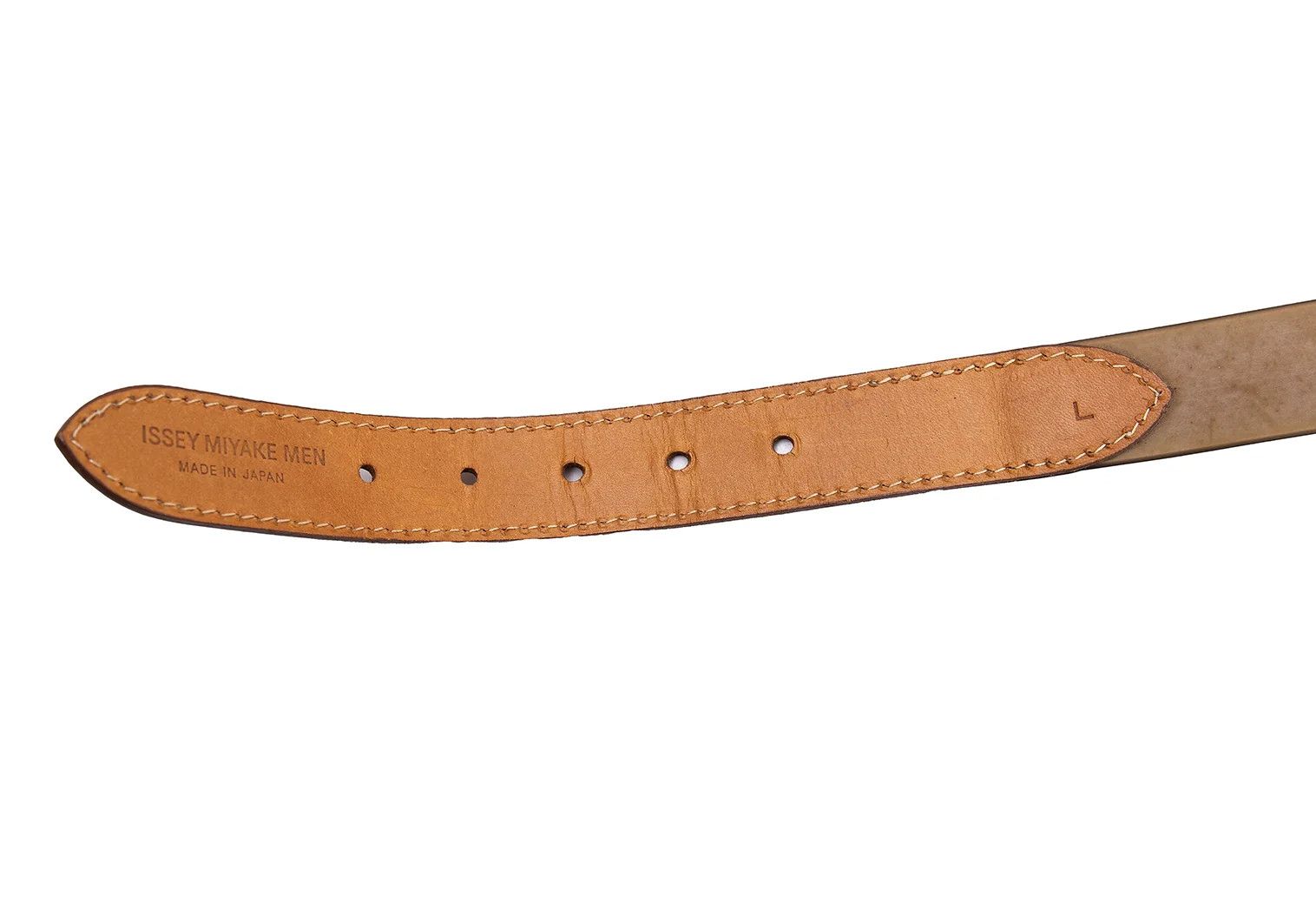 Issey Miyake Metallic Bias Check Leather Belt in Bronze Size ONE SIZE - 8 Thumbnail