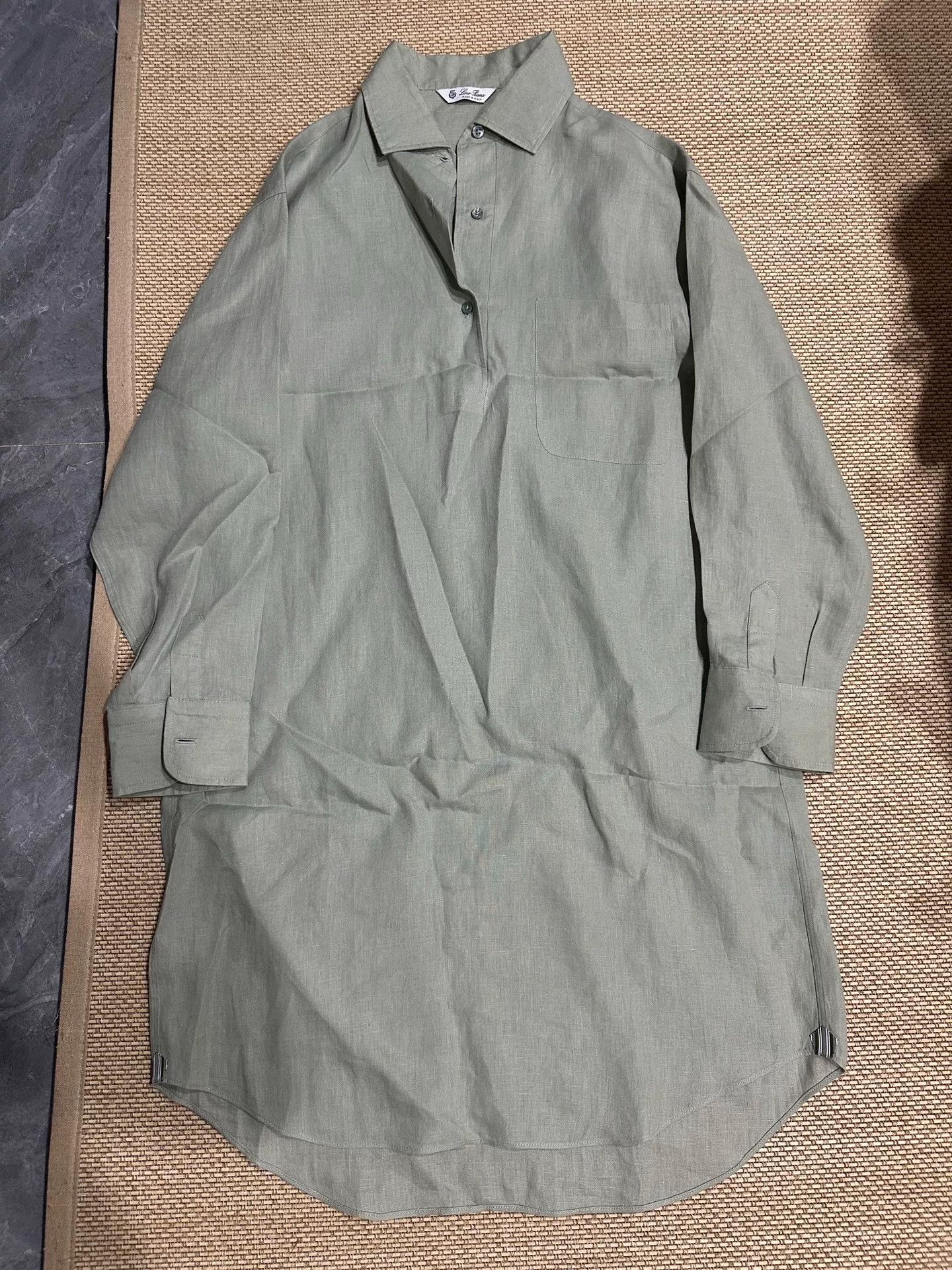 Loro Piana Loro Piana Sage Green Linen Long Dress Size XS / US 0-2 / IT 36-38 - 1 Thumbnail