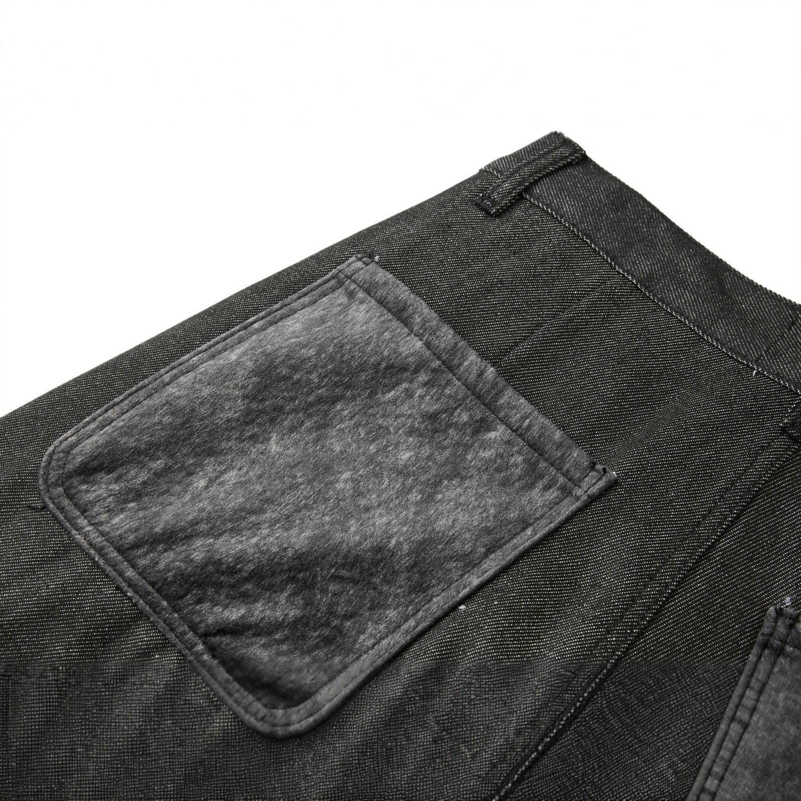 Black Wide Leg Carpenter Pants, Button Fly Workwear