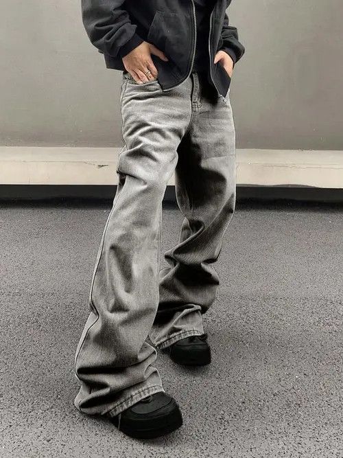 Jean Stacked Denim Jeans Drip Hip Hop Size US 34 / EU 50 - 1 Thumbnail
