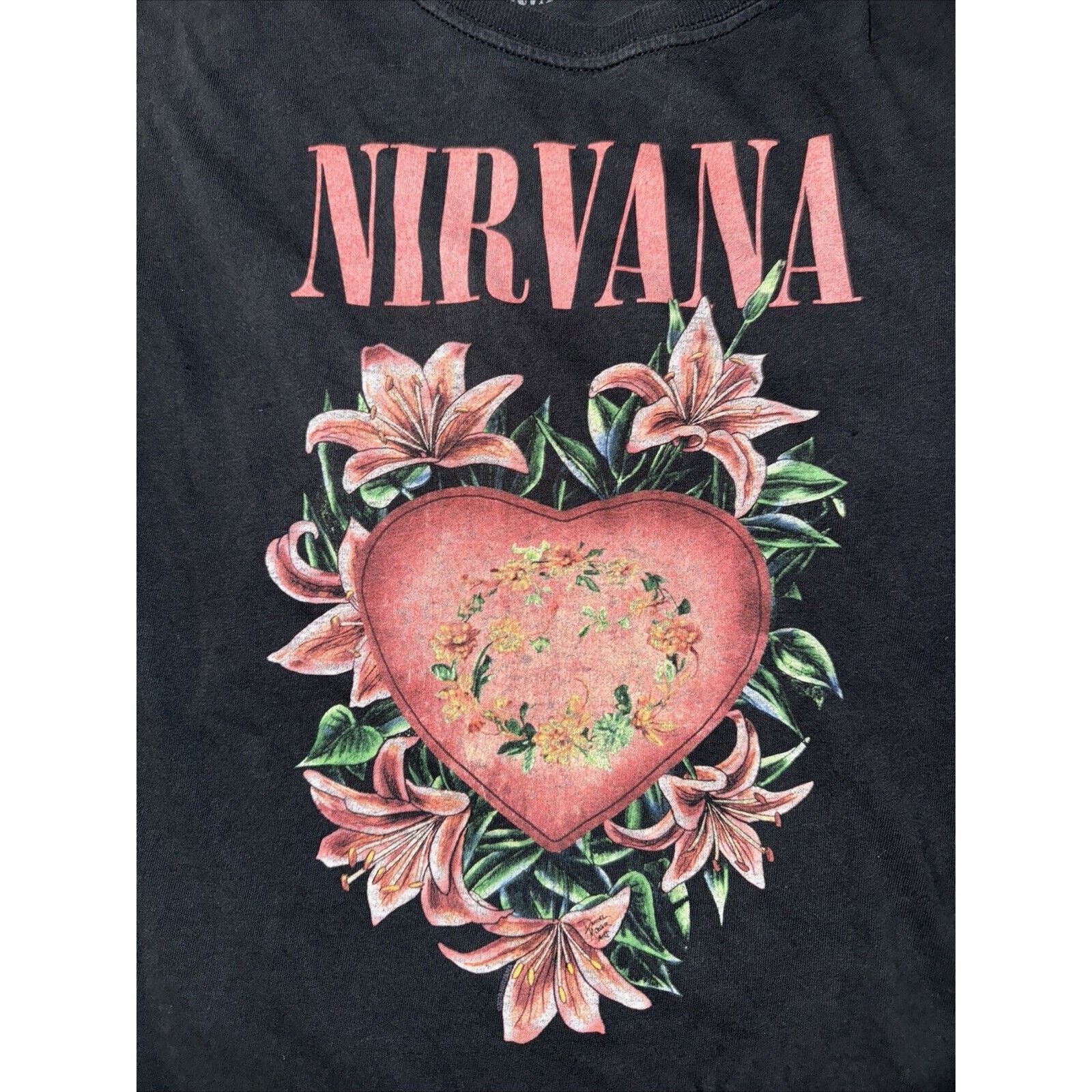 Band Tees × Nirvana Nirvana Heart Shaped Box & Lilly Flowers T-Shirt Black L Size US L / EU 52-54 / 3 - 2 Thumbnail
