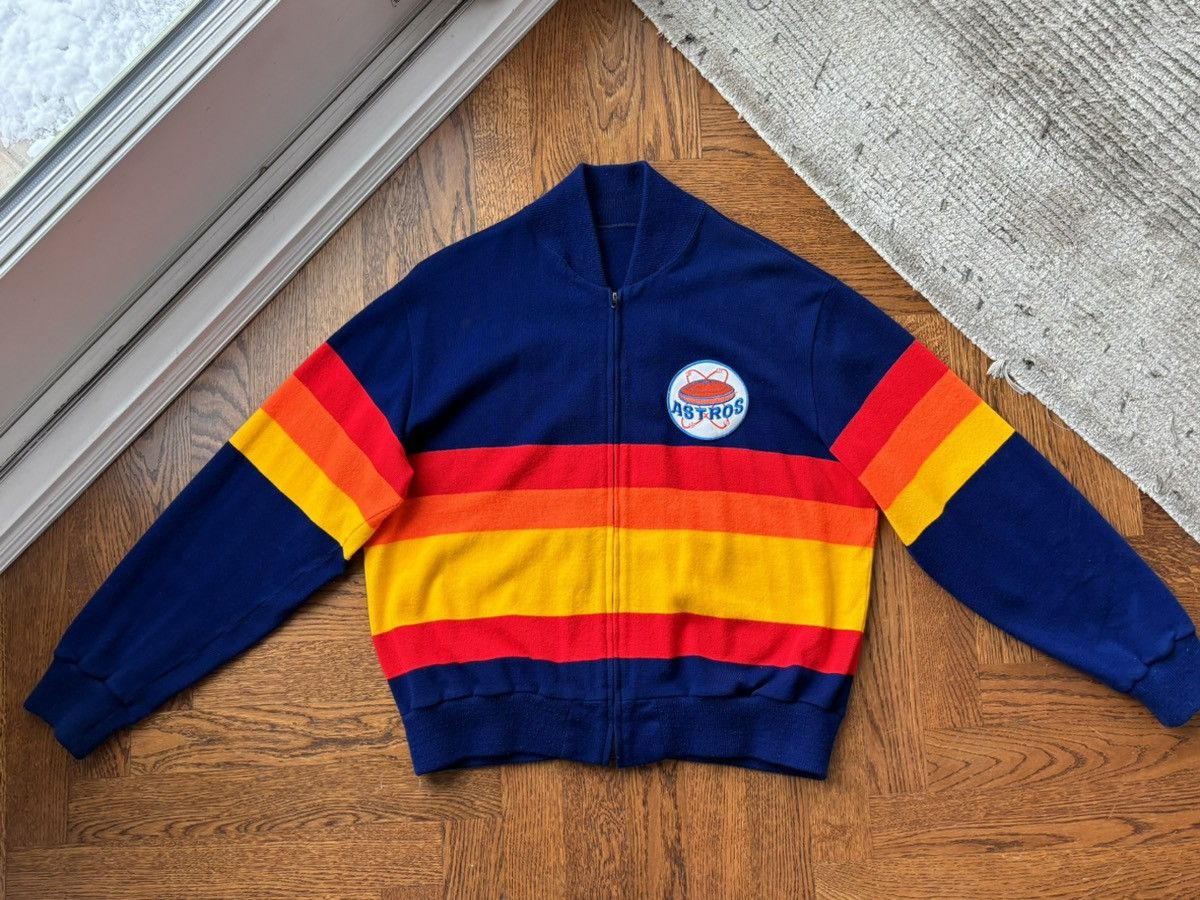 Starter × Vintage 1970s Houston Astros Rainbow Dugout Jacket Vintage Sweater Size US XL / EU 56 / 4 - 5 Thumbnail