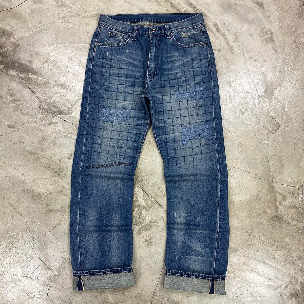 Neighborhood SS2013 Savage Patchwork Selvedge Denim Pants Size US 32 / EU 48 - 1 Thumbnail
