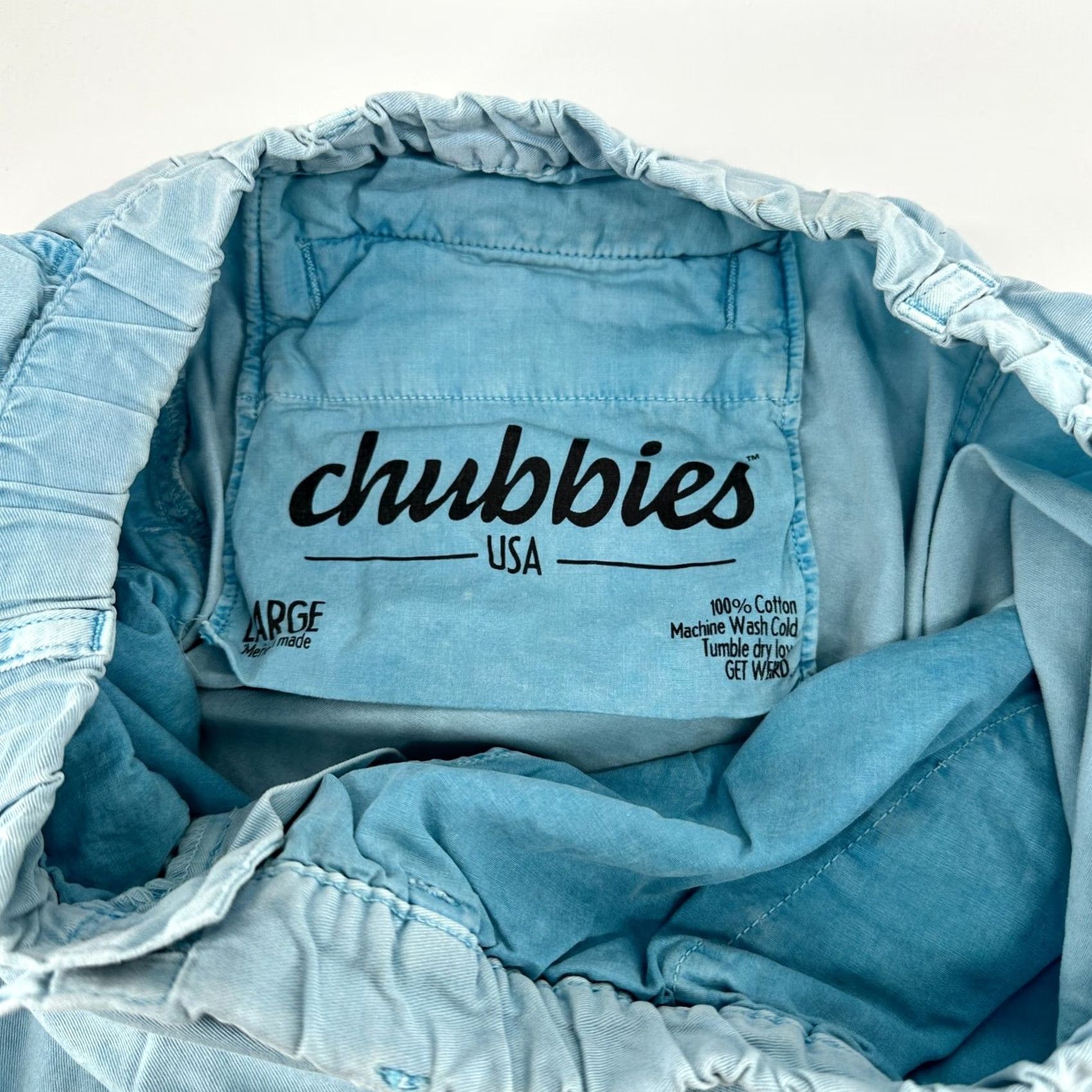 Chubbies Chubbies Chino Shorts Blue Women's Large Cotton Slash Pockets Stretch Regular Fit Casual Travel Summer, Fall, Spring Mens? Womens Size 36" / US 14 / IT 50 - 6 Thumbnail