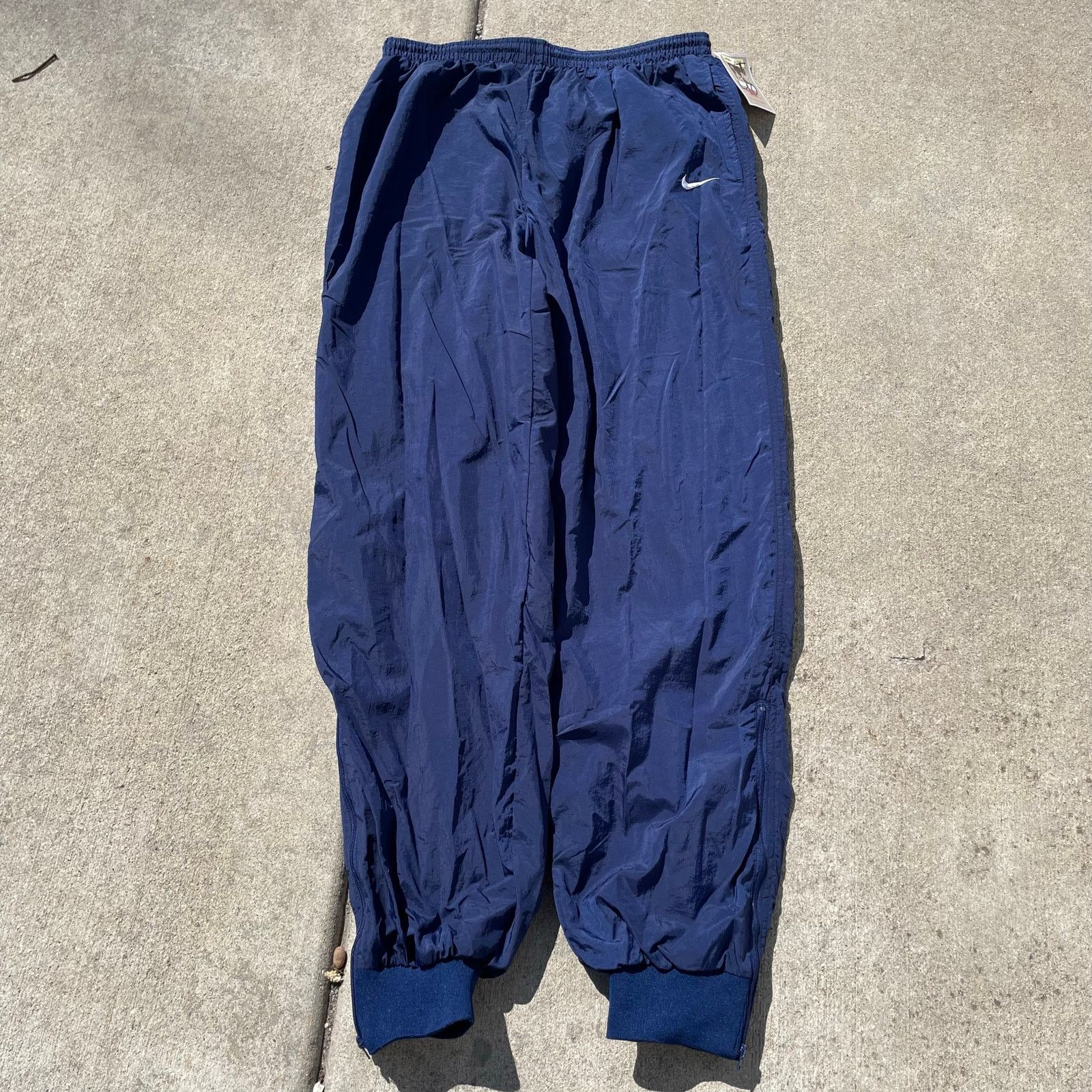 Nike Vintage Nike Track Pants Nylon Joggers Blue Swoosh 90s Y2K Size US 30 / EU 46 - 1 Thumbnail