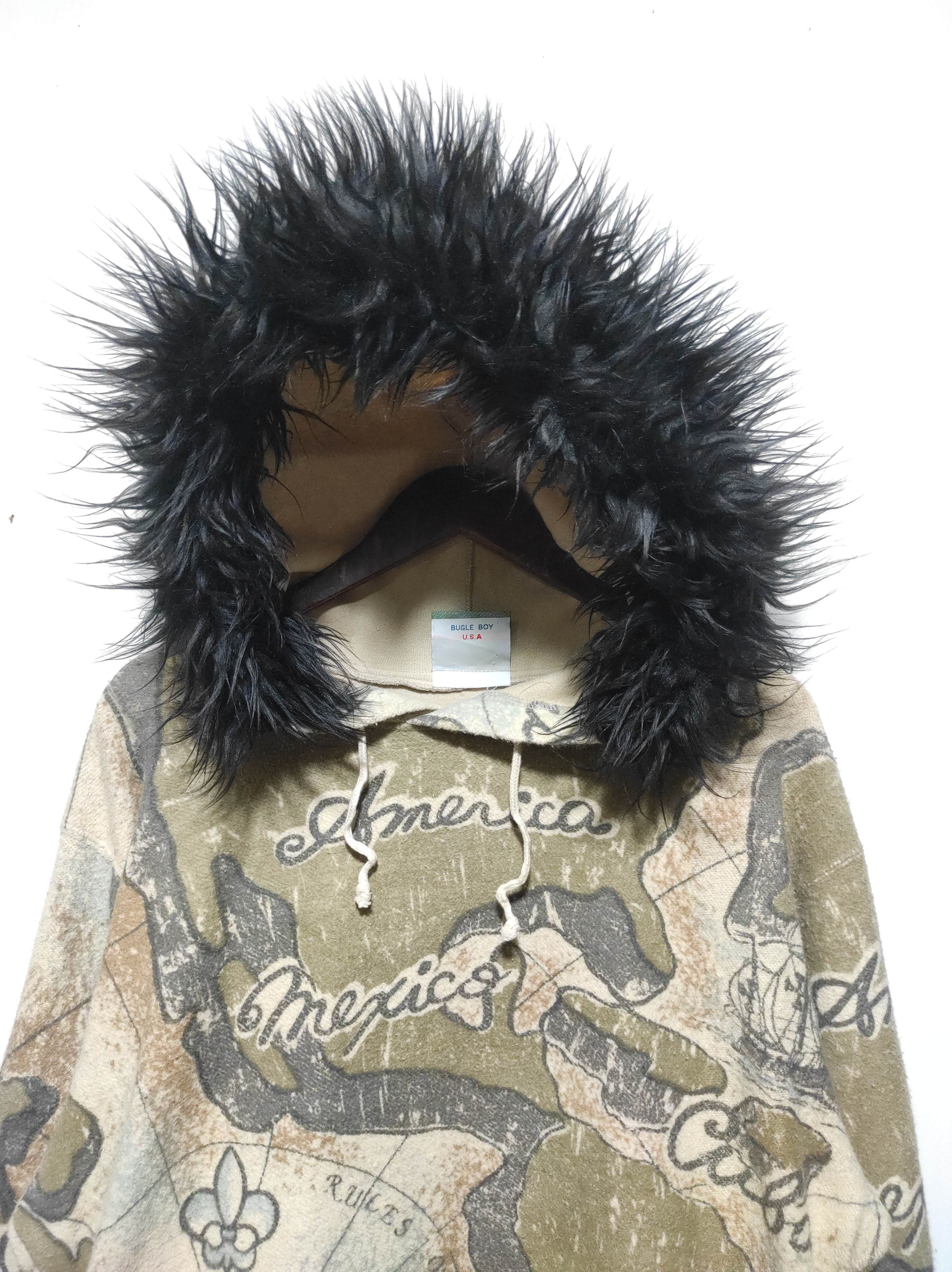 Bugle Boy Vintage Bugle Boy Map Fullprint Fur Hoodie i6w9 LBG style Size US L / EU 52-54 / 3 - 3 Thumbnail