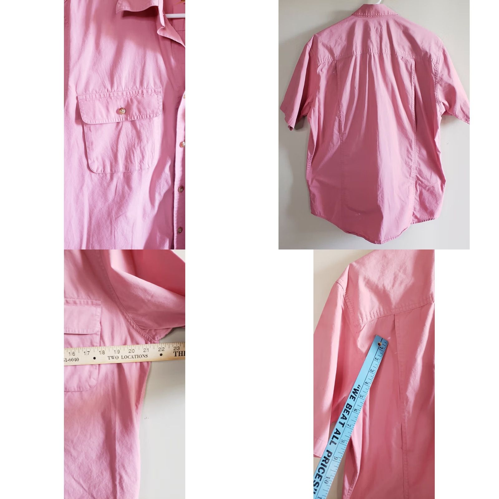 Orvis Orvis Men's Medium Pink Short Sleeve Button-Up Outdoors Fishing Shirt Pockets Size US M / EU 48-50 / 2 - 8 Thumbnail