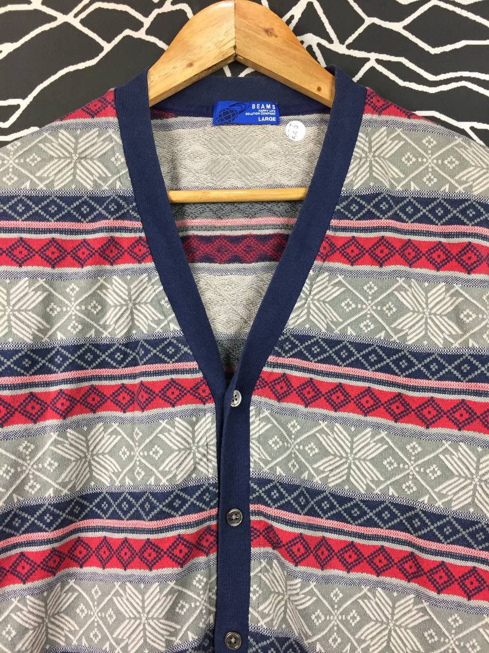 Beams Plus Beams Japanese Brand Fair Isle Patterned Cardigan Sweater Size US M / EU 48-50 / 2 - 3 Thumbnail