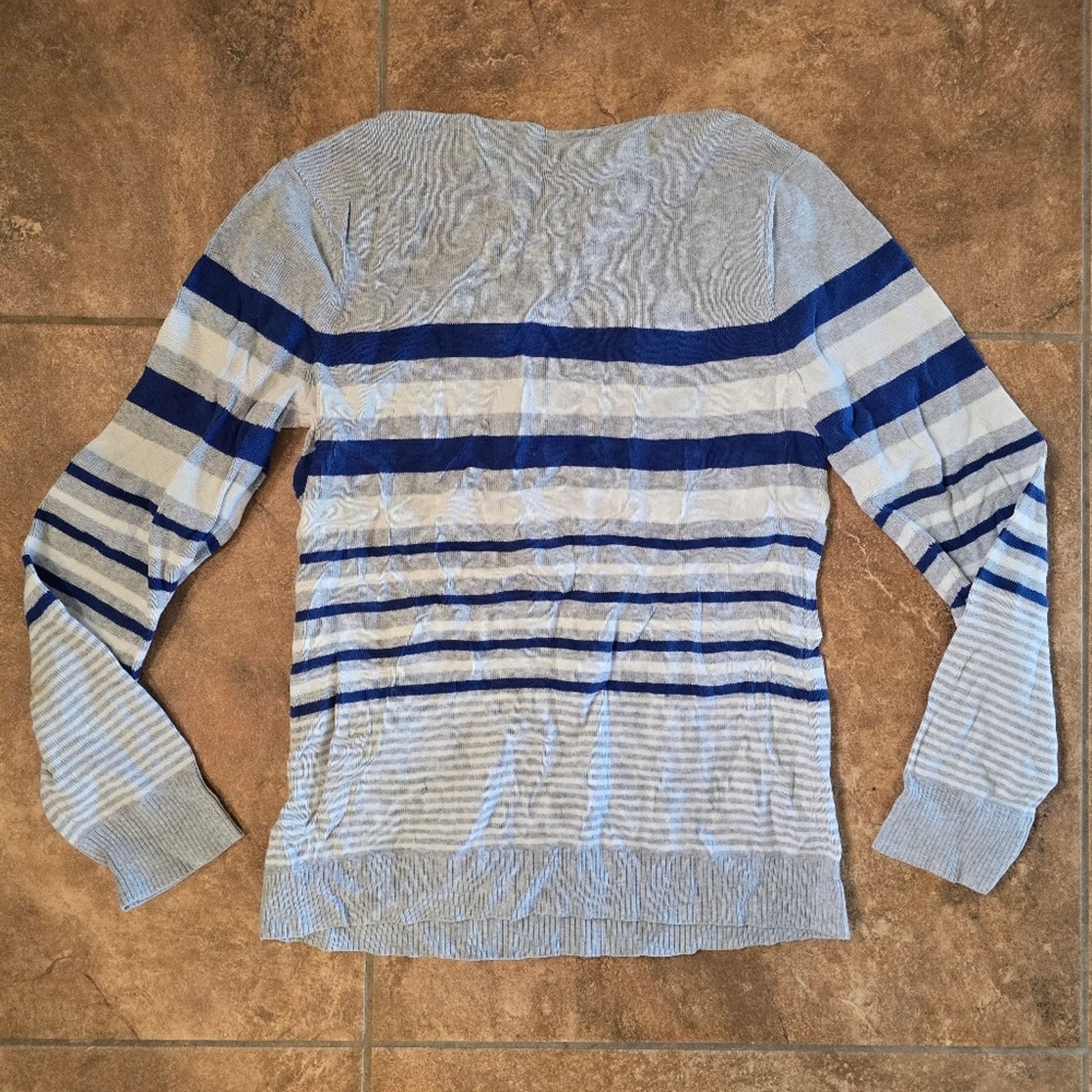 Tommy Hilfiger Grey Striped | TOMMY HILFIGER | Sweater Long Sleeve Size L / US 10 / IT 46 - 2 Thumbnail