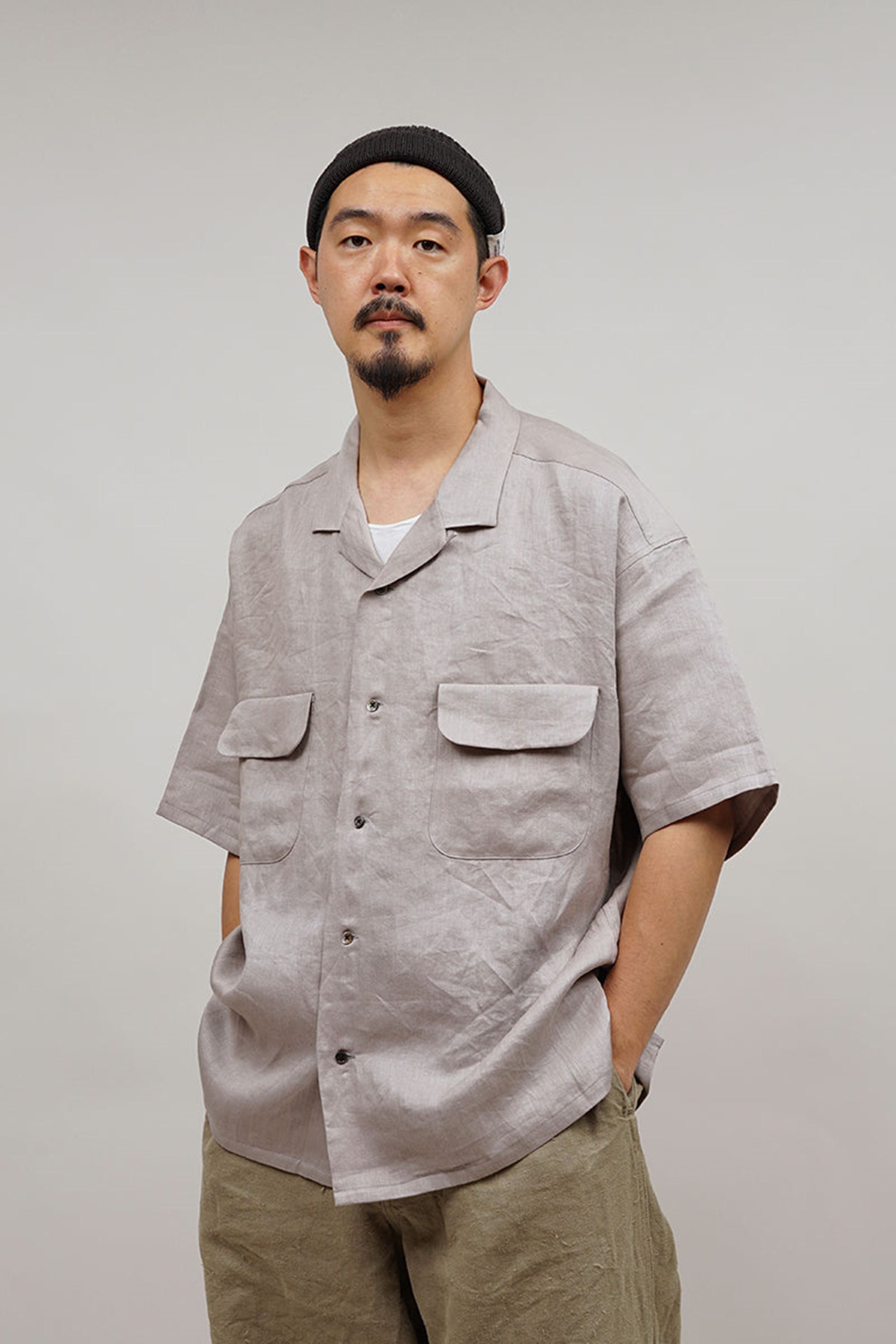 Nigel Cabourn Nigel Cabourn Linen Twill Open Collar Shirt