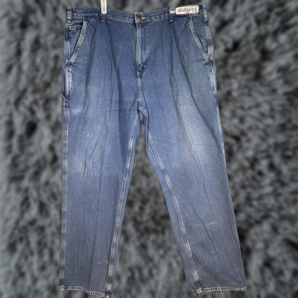 Carhartt Carhartt Jeans Mens 42x34 Blue Dungaree Fit Workwear Carpenter Pants Distressed Size US 42 / EU 58 - 1 Thumbnail