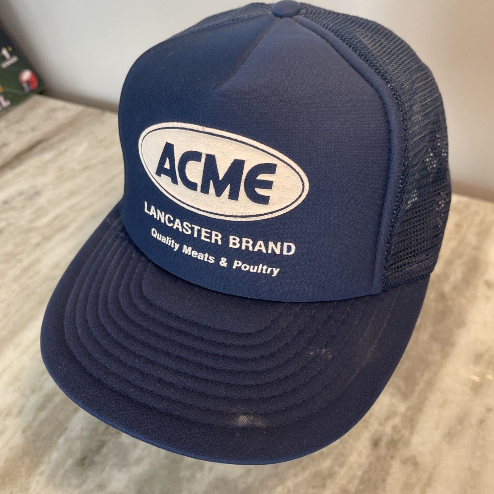 Vintage Vtg 1980’s Trucker Hat Snapback Cap ACME Lancaster Brand 10 Size ONE SIZE - 3 Thumbnail