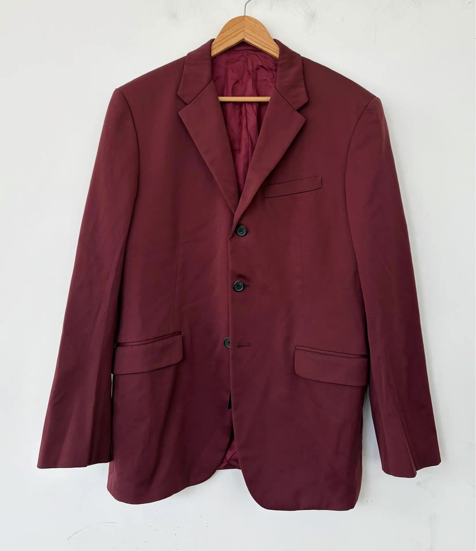 Prada Prada Men's Burgundy Blazer Ｑ21 Size 48R - 1 Thumbnail