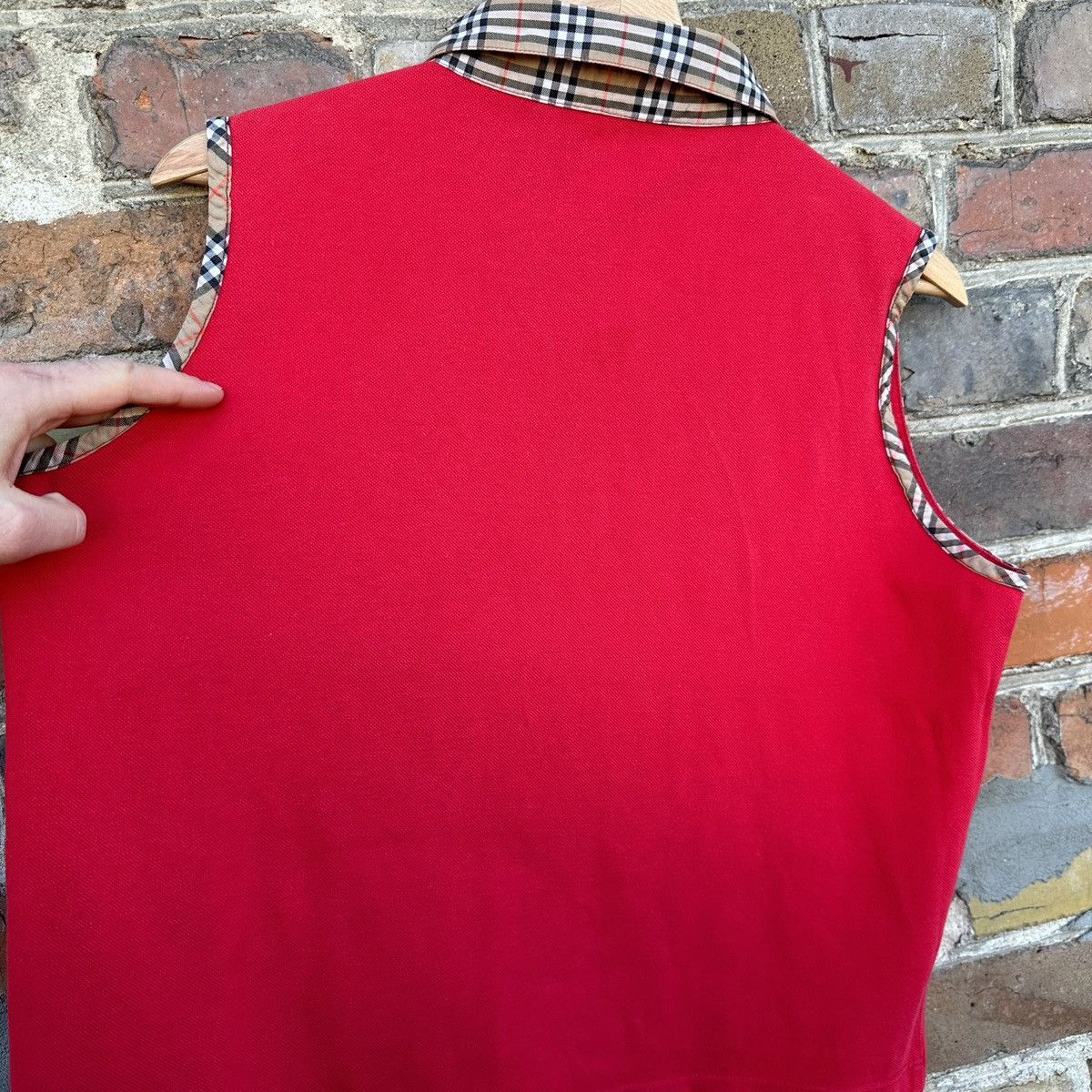 Burberry Burberrys Burberry Vintage Polo Red Shirt Tank Top L Wmns Size L / US 10 / IT 46 - 9 Thumbnail