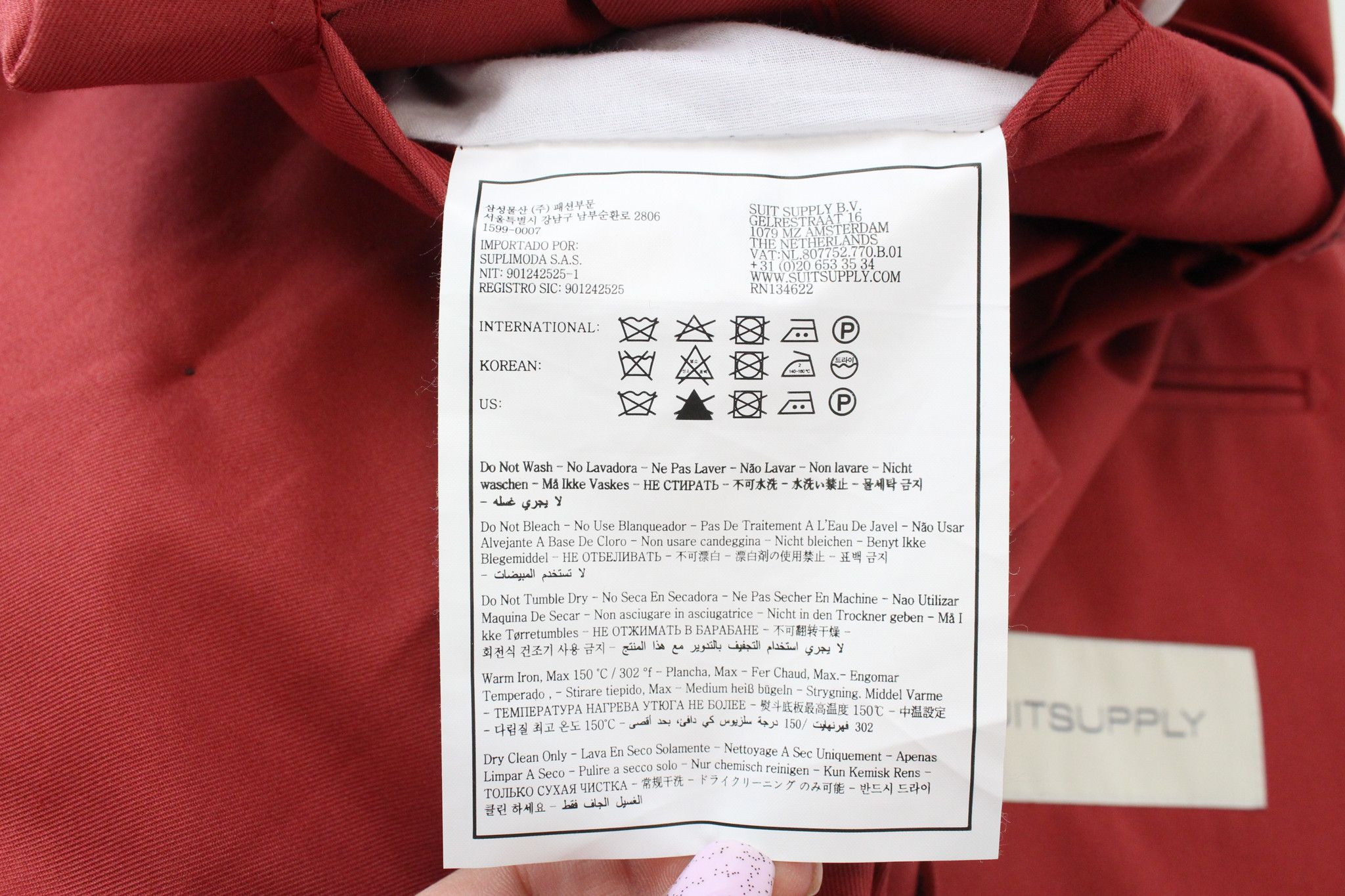 Suitsupply LA SPALLA UK32R Red Cotton 2 Piece Suit 66574 Size 34S - 13 Thumbnail