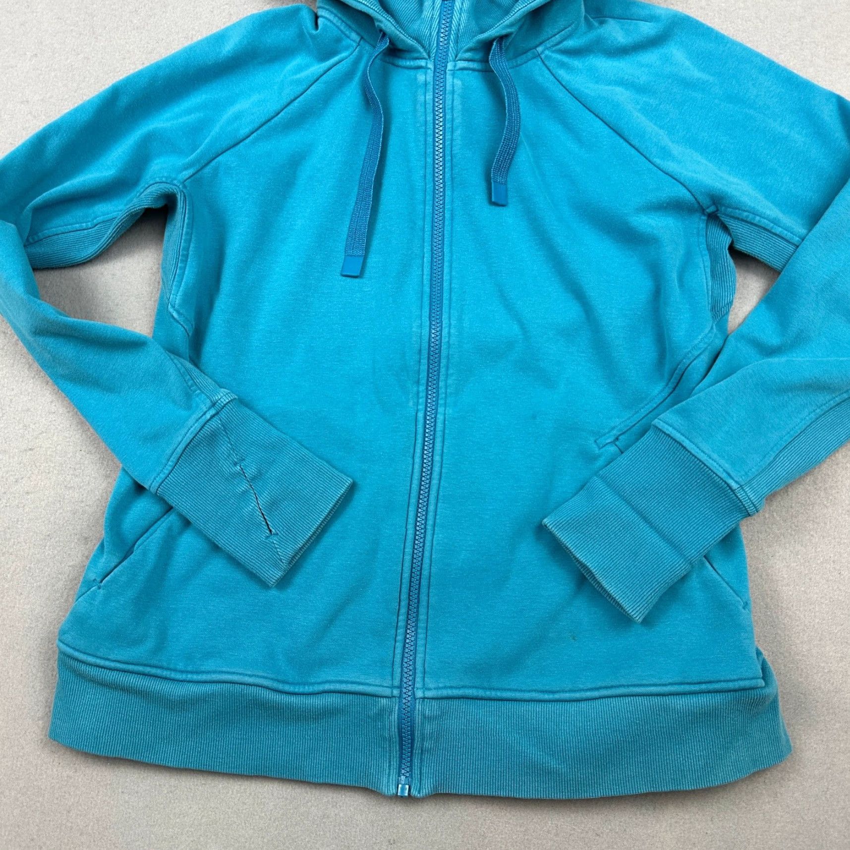 Athleta Athleta Jacket Women L Solid Teal Full Zip Hooded Pockets Stretch Athleisure Tee? Size L / US 10 / IT 46 - 3 Thumbnail