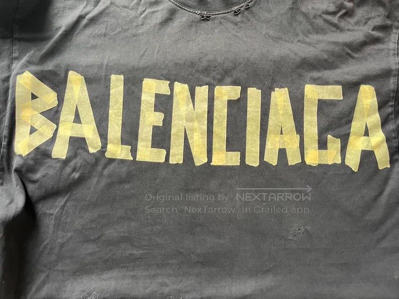 Balenciaga Balenciaga Tape Letter Logo Printed Plain Knit Round Neck Size US L / EU 52-54 / 3 - 5 Thumbnail