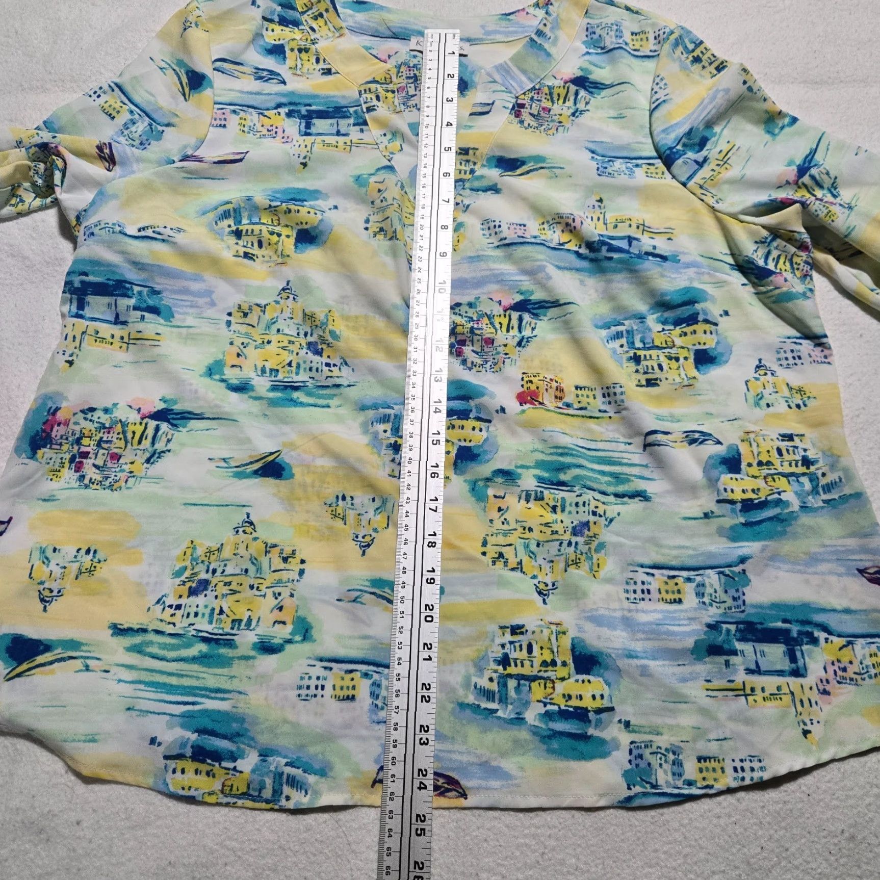 Bell Kim Rogers Shirt Women XL Bell Sleeve Travel Blouse Multicolor Knit Button 2000s Decade Casual Spring Summer Fall Winter Size XL / US 12-14 / IT 48-50 - 7 Thumbnail