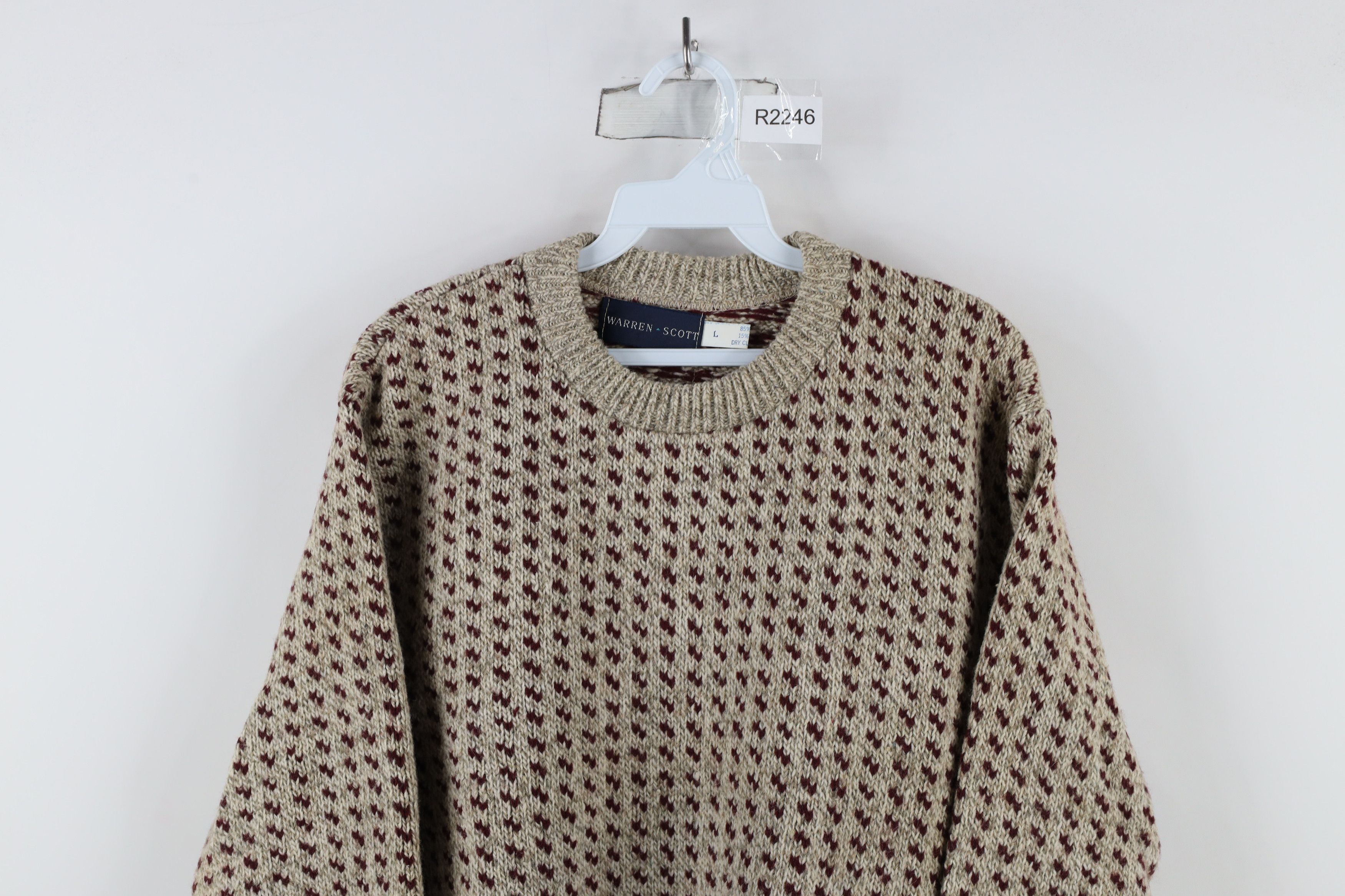 Vintage Vintage 90s Streetwear Wool Knit Grandpa Sweater USA Size US L / EU 52-54 / 3 - 2 Thumbnail
