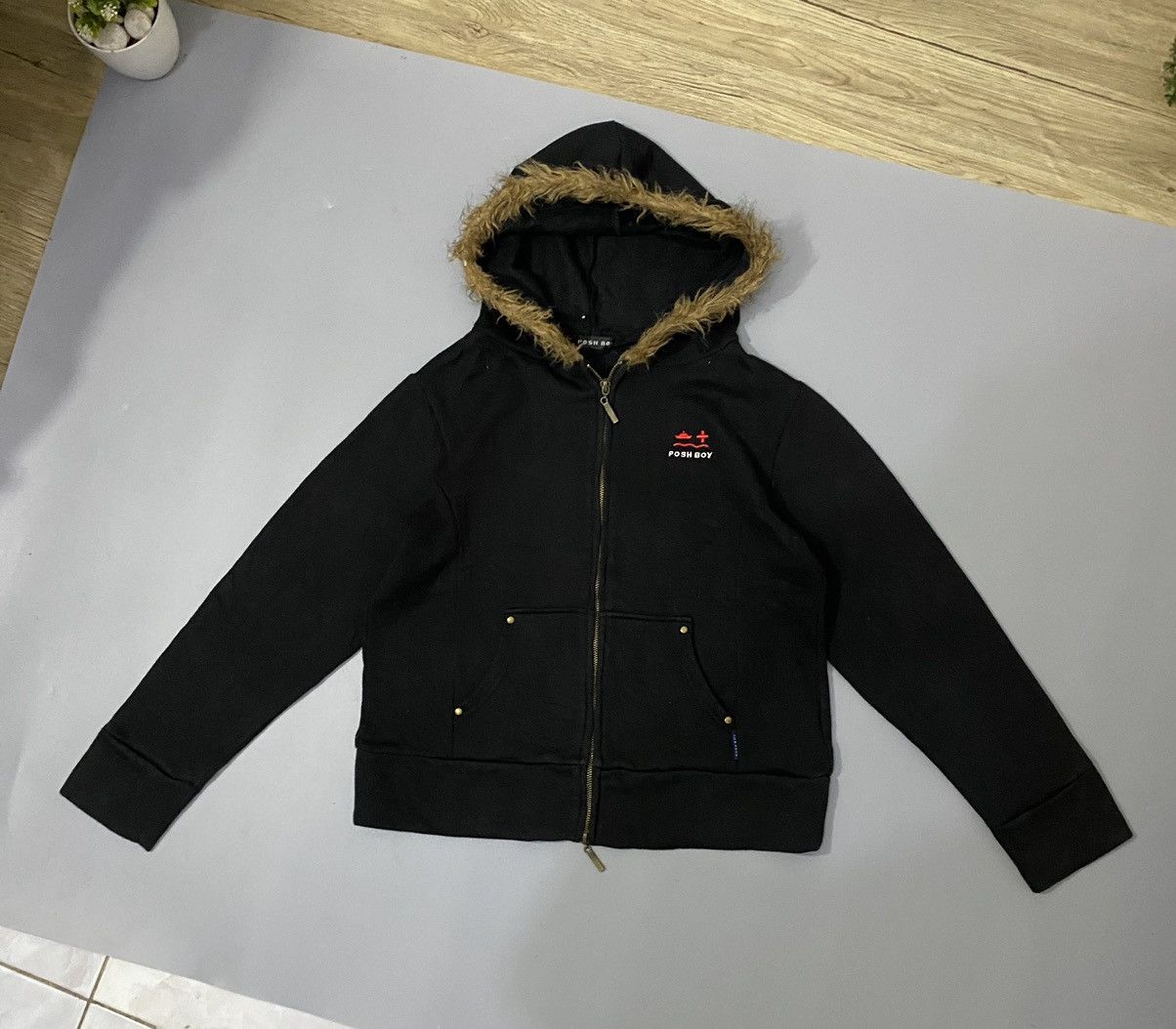 If Six Was Nine × Japanese Brand × Le Grande Bleu (L.G.B.) 💥Japan💥Poshboy Faux Fur Hoodie Zip Lgb ifsix Style Size US M / EU 48-50 / 2 - 1 Thumbnail
