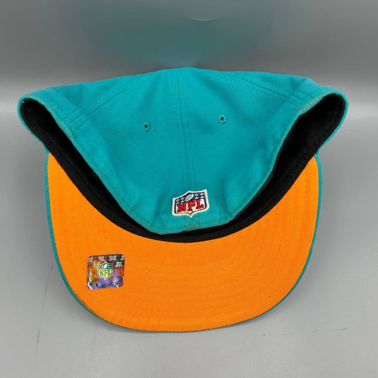 New Era Miami Dolphins Hat Men 7 1/2 Blue Orange NFL Fitted Cap Size ONE SIZE - 8 Thumbnail