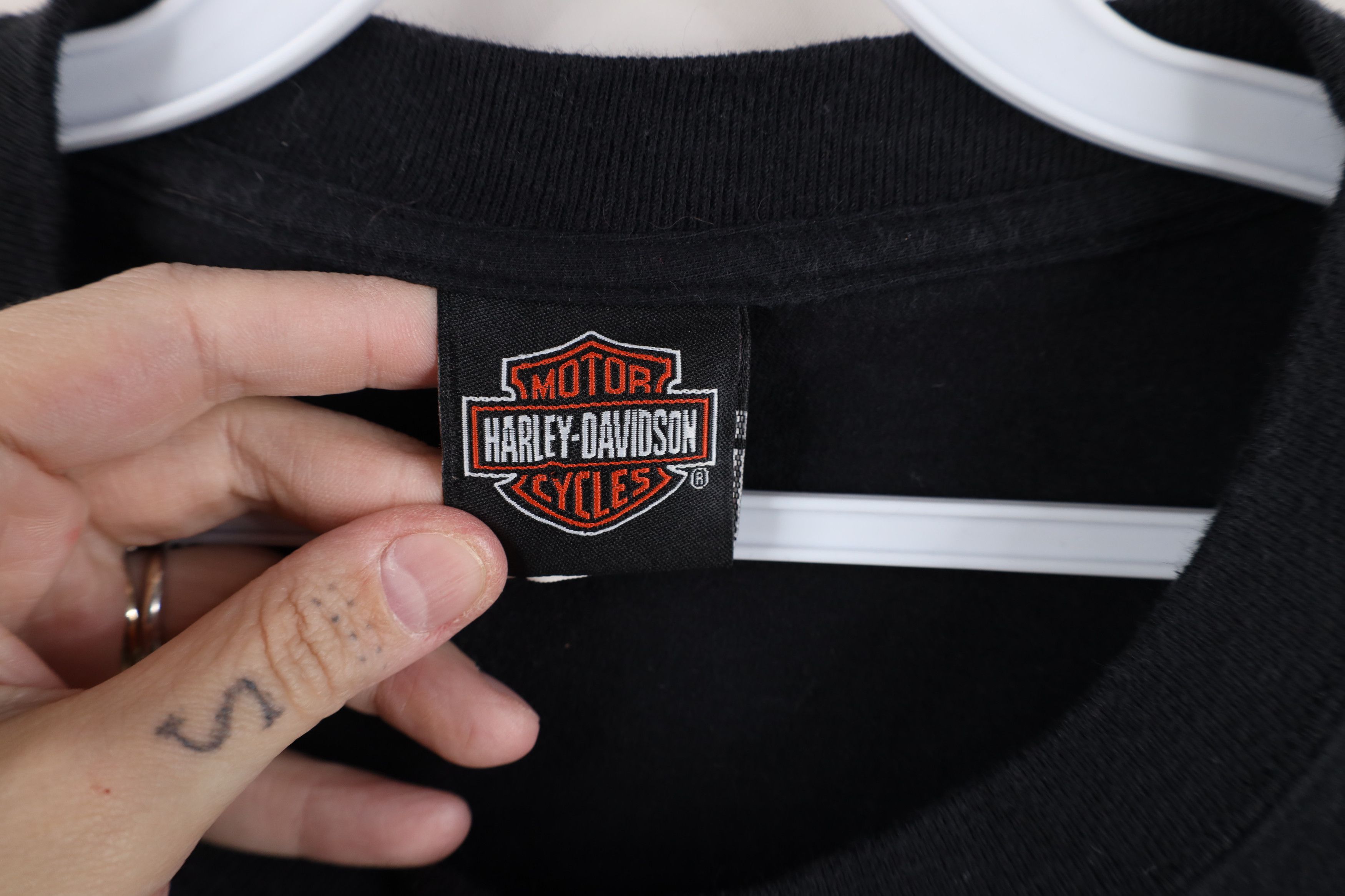 Harley Davidson × Vintage Vintage Y2K Harley Davidson Spell Out Big Logo T-Shirt Black Size US L / EU 52-54 / 3 - 8 Thumbnail