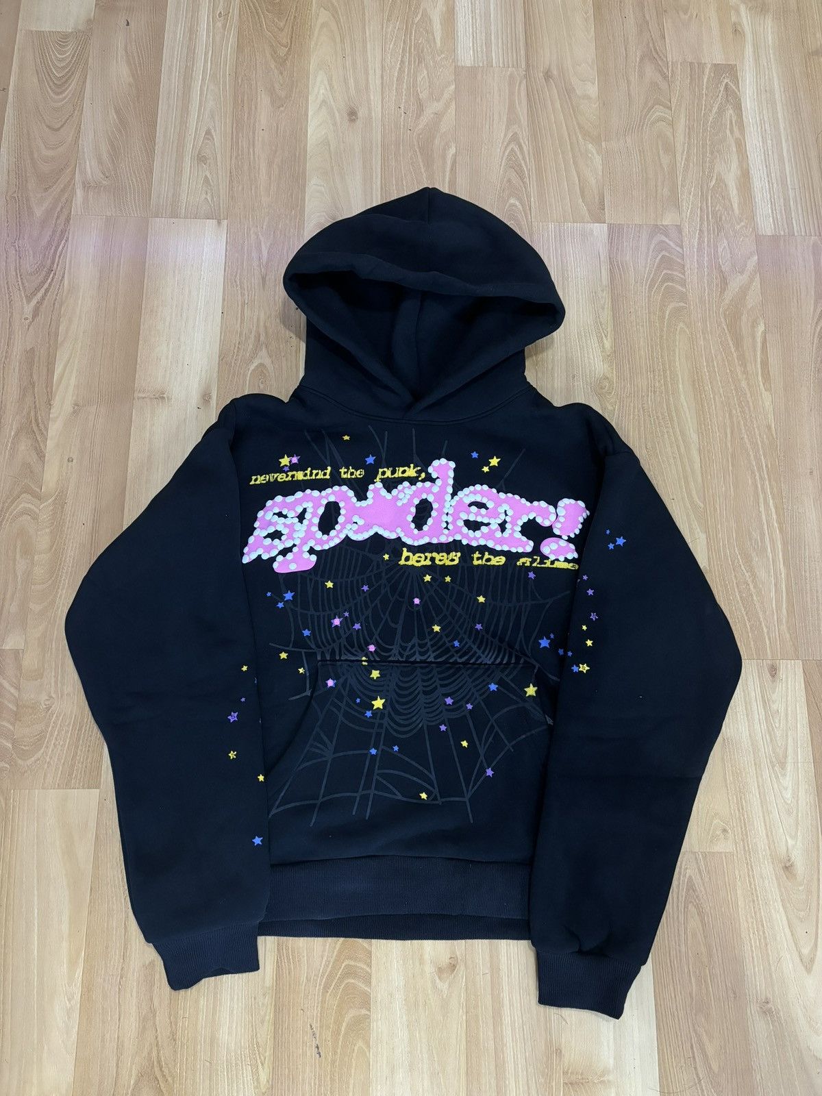 Image of Sp5Der Pnk V2 Hoodie Black, Men's