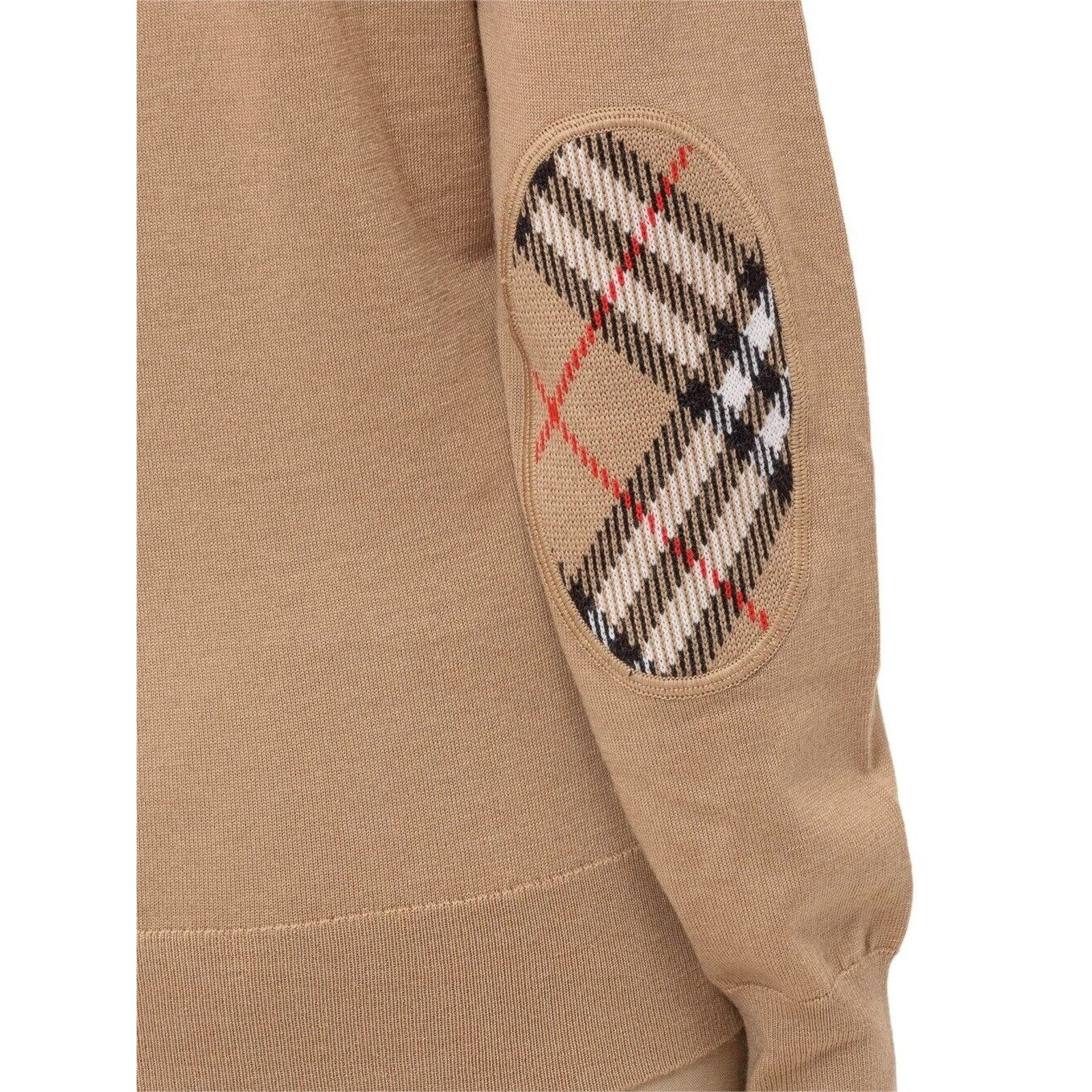 Burberry BEMPTON CAMEL WOOL ELBOW CHECK PATCHES PULLOVER SWEATER M Size M / US 6-8 / IT 42-44 - 3 Thumbnail