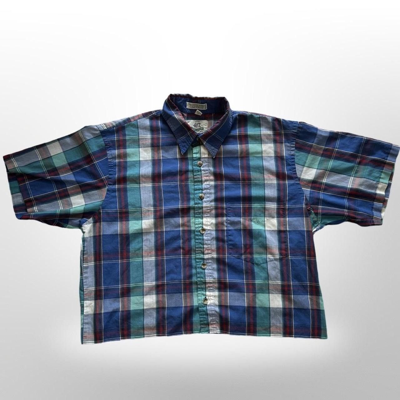 Van Heusen × Vintage Vintage Y2K Cropped Boxy Checkered Button up Shirt Size US S / EU 44-46 / 1 - 2 Thumbnail