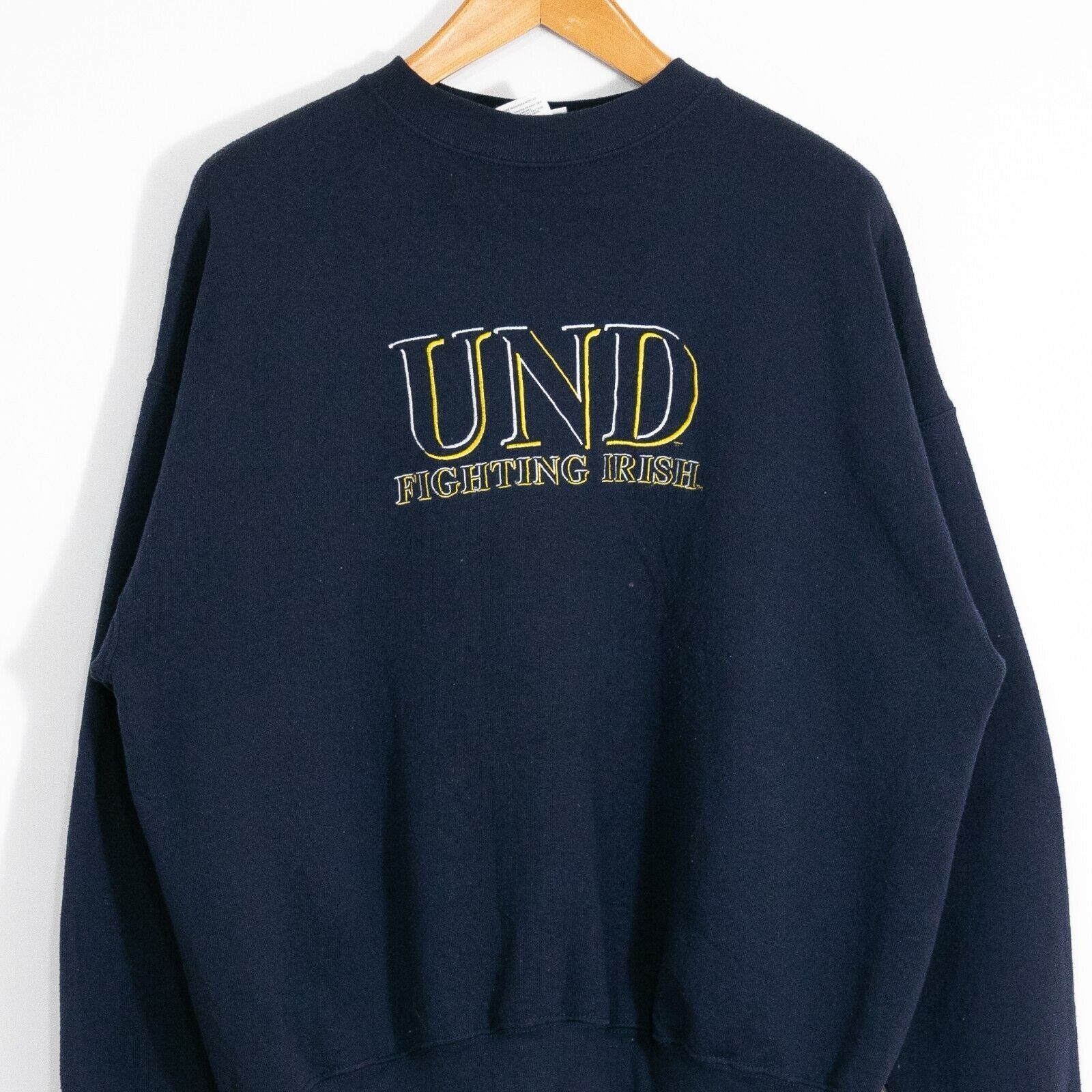 Vintage Vintage 90s Notre Dame Sweatshirt Mens XL - Faded Distressed Size US XL / EU 56 / 4 - 2 Thumbnail